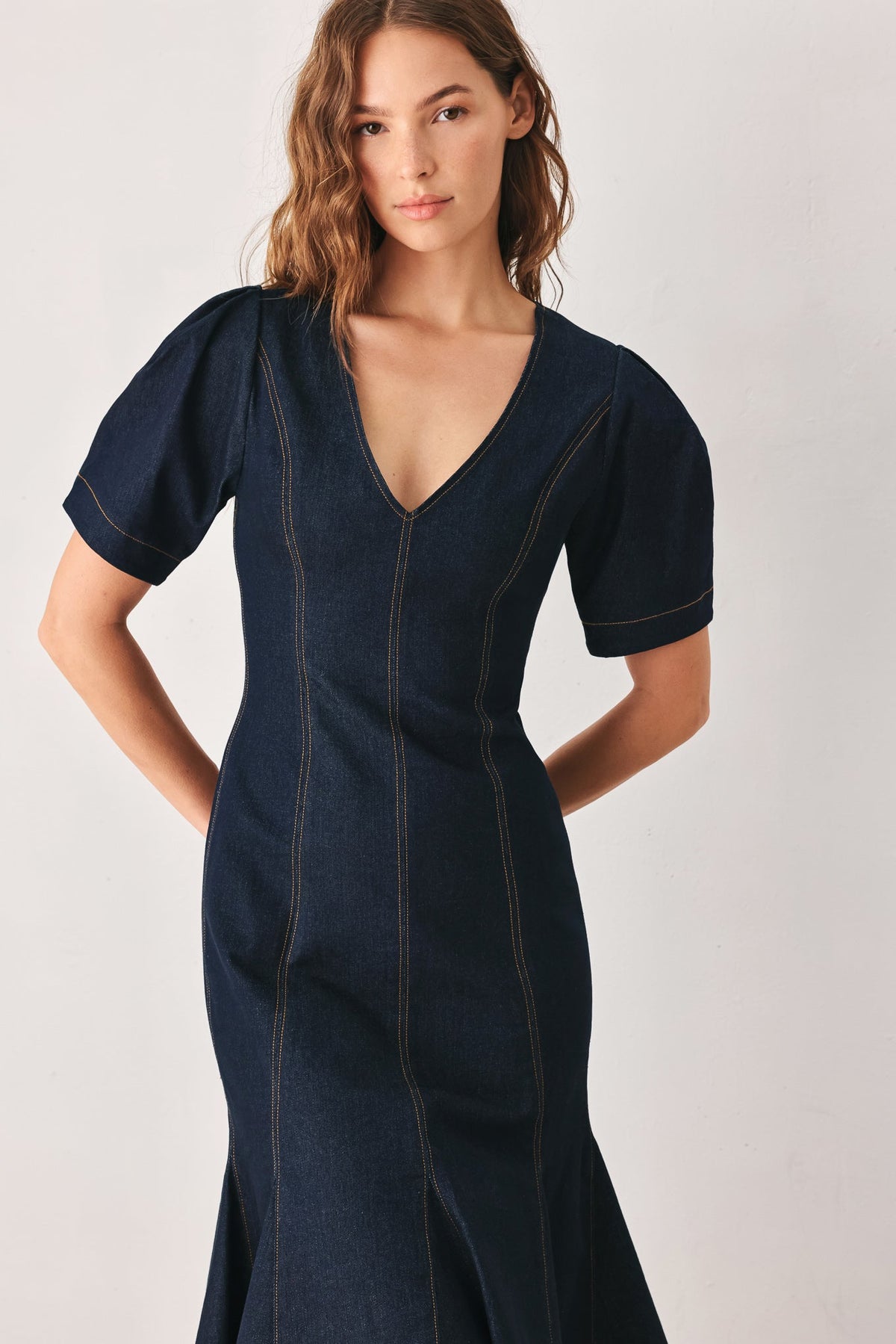 Dark Denim Midi Dress
