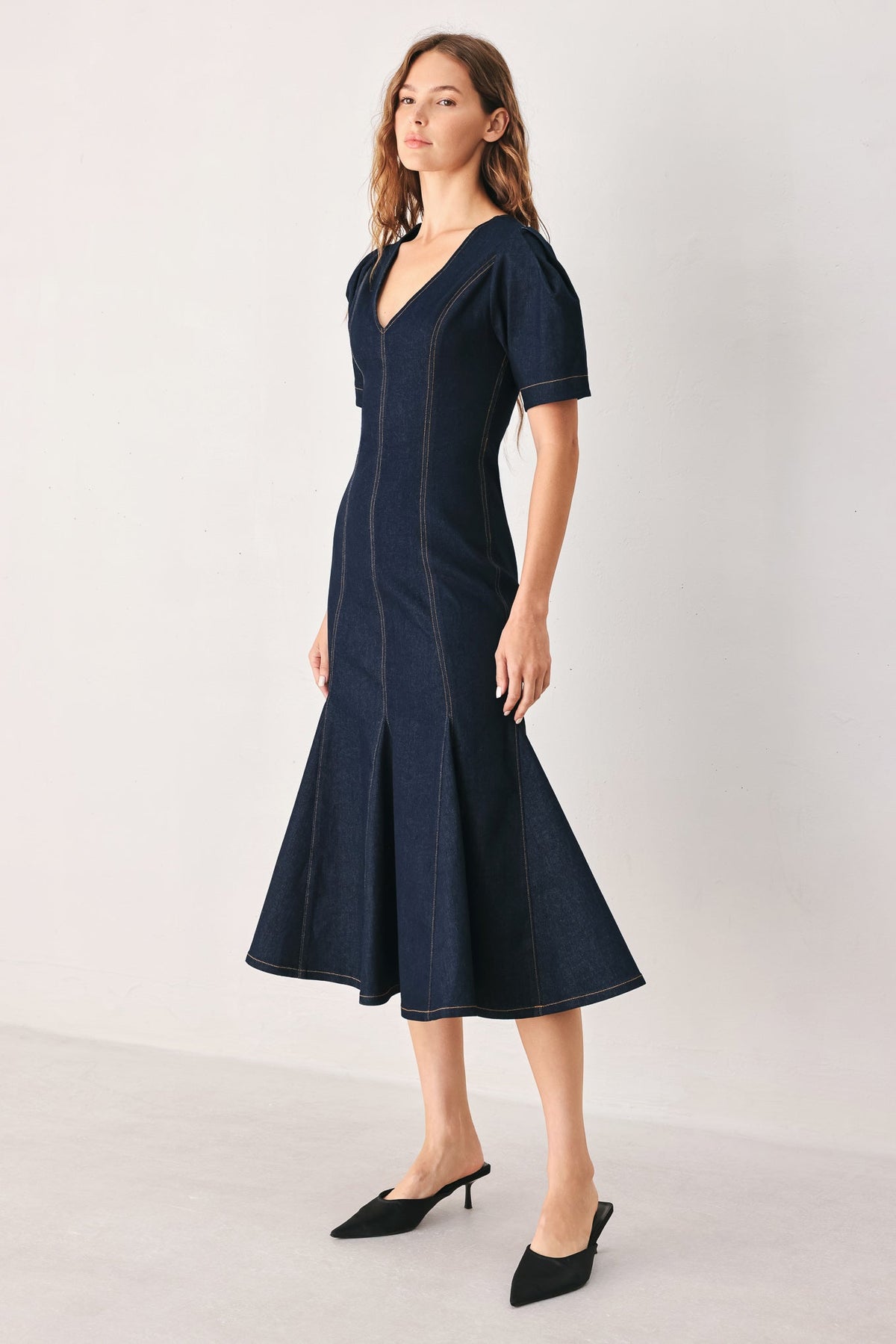 Dark Denim Midi Dress