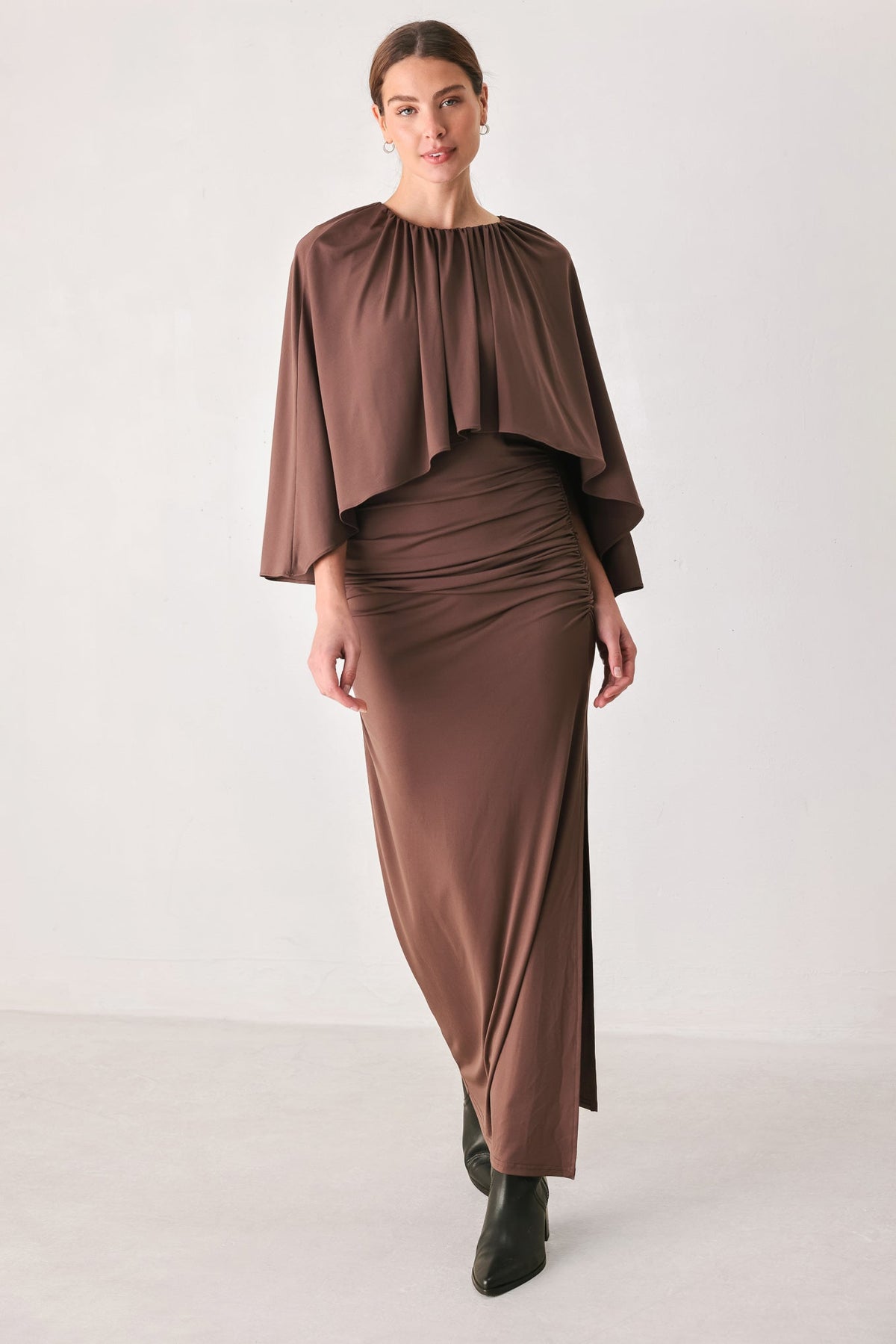 NEW - Caplet Shirred Maxi Dress