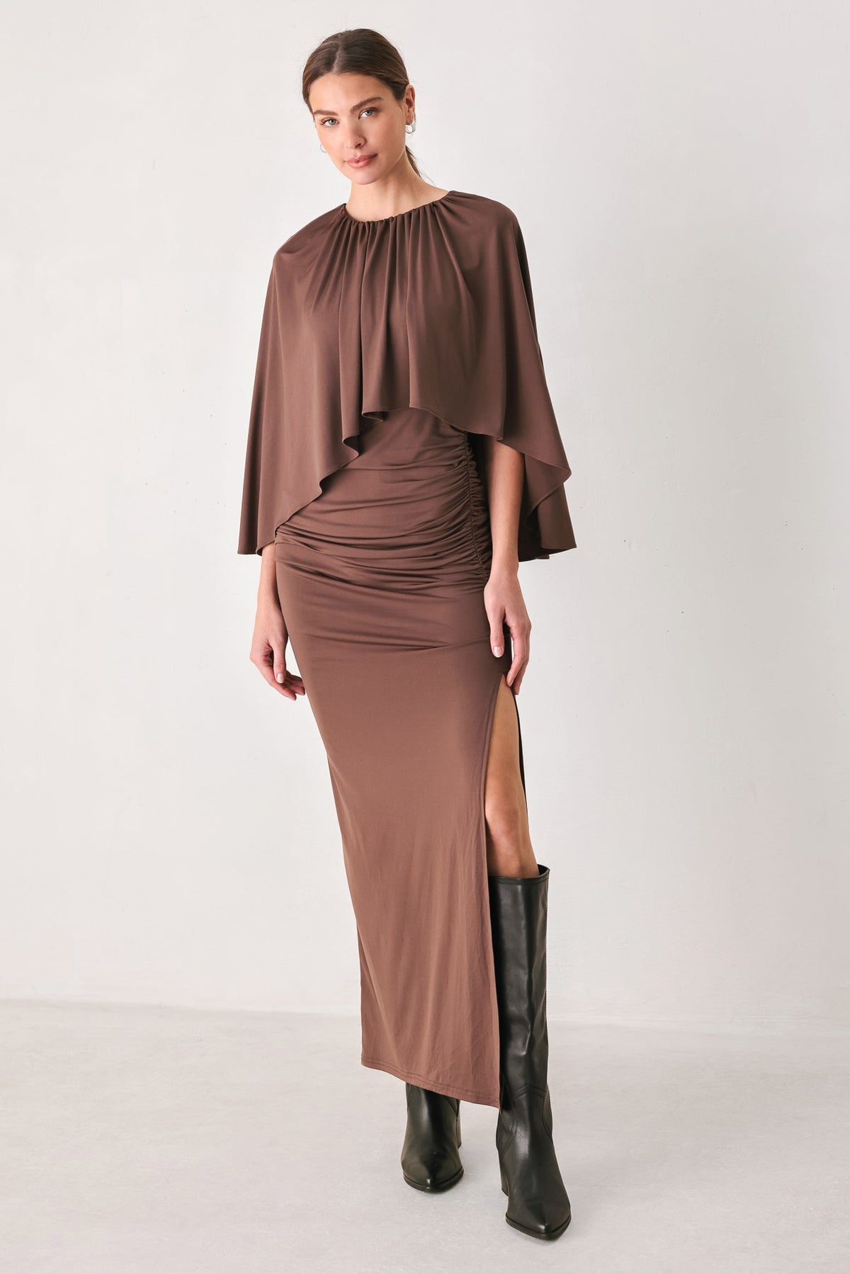 NEW - Caplet Shirred Maxi Dress