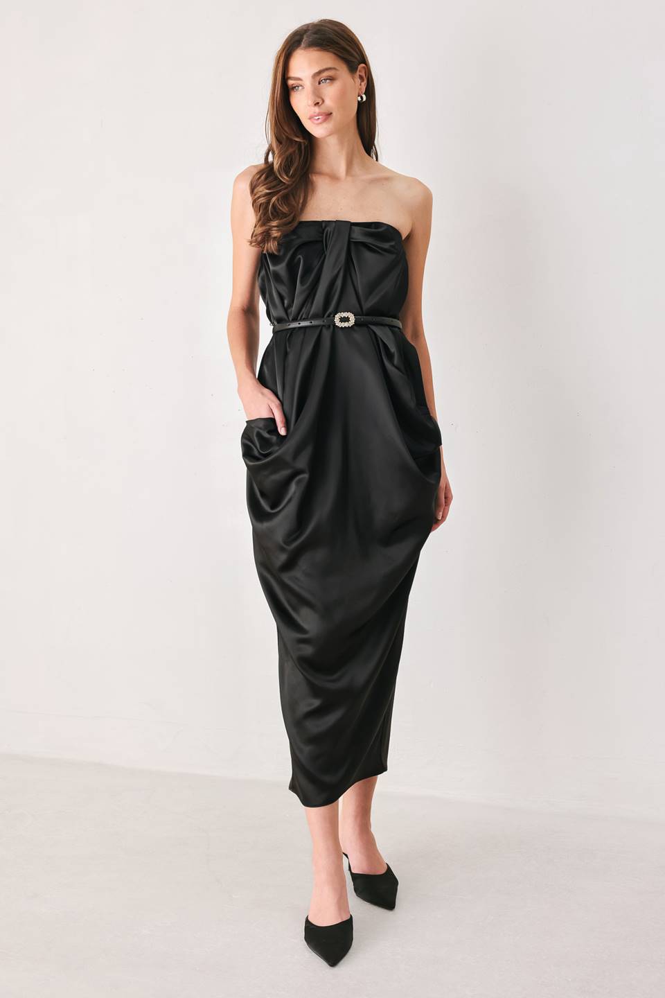 Tulip-Skirt Midi Dress