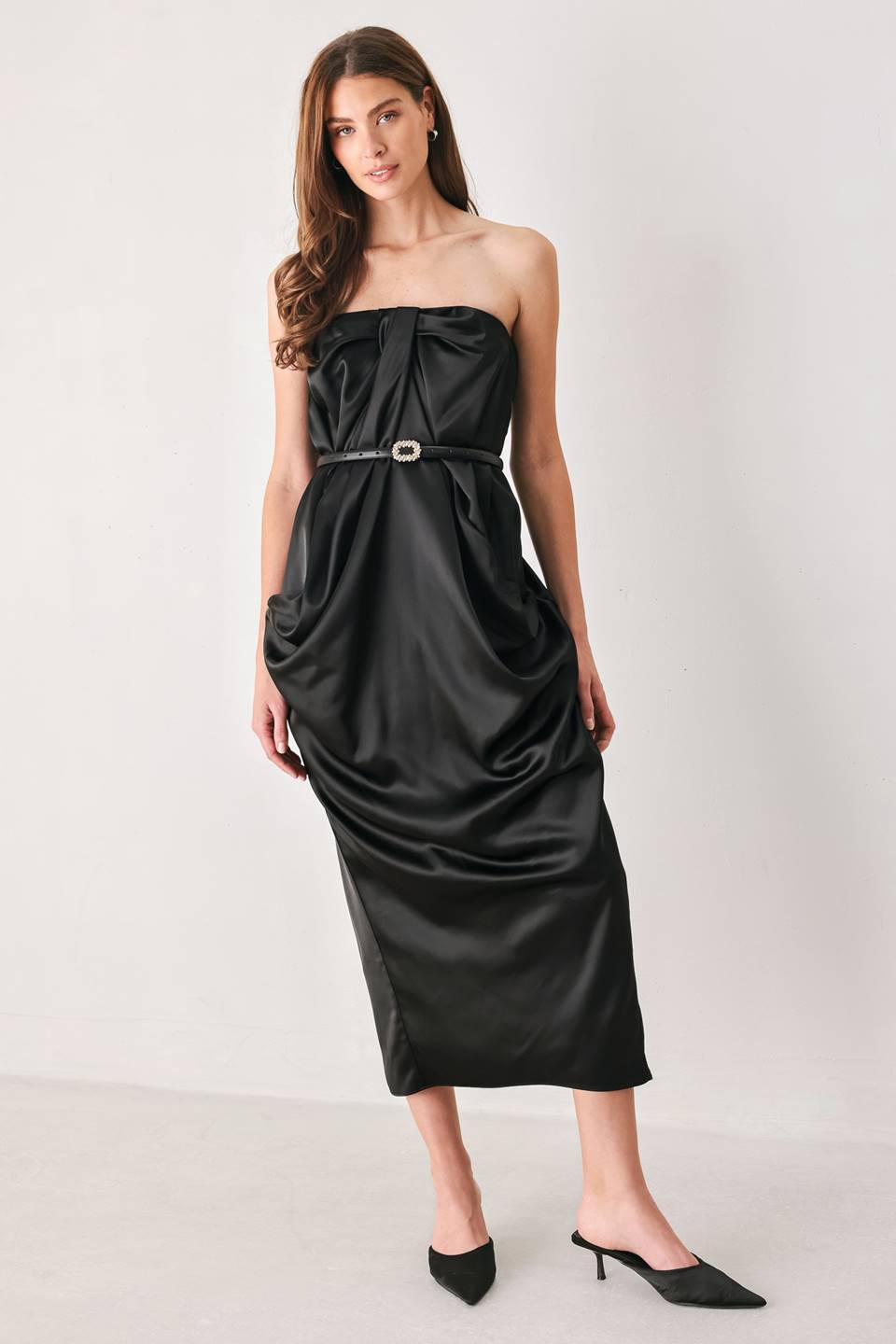 Tulip-Skirt Midi Dress