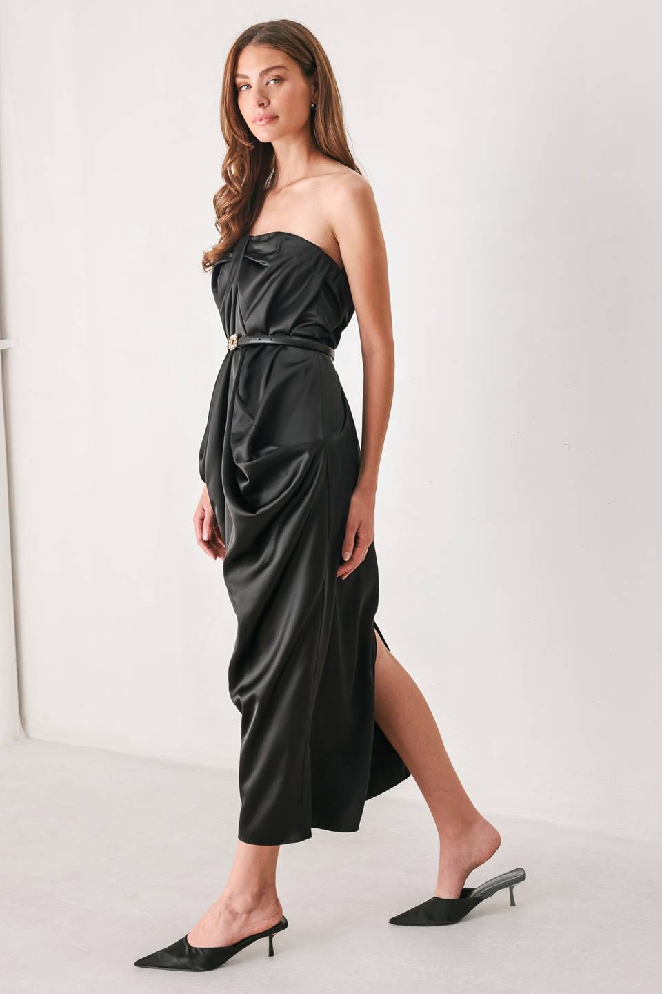 Tulip-Skirt Midi Dress