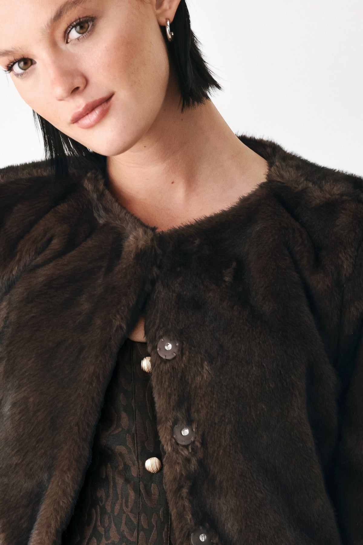 Cropped Faux Fur Jacket