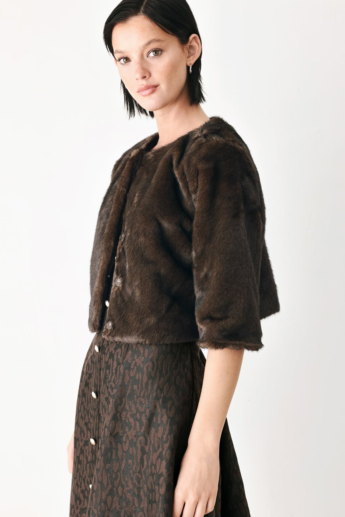 Cropped Faux Fur Jacket