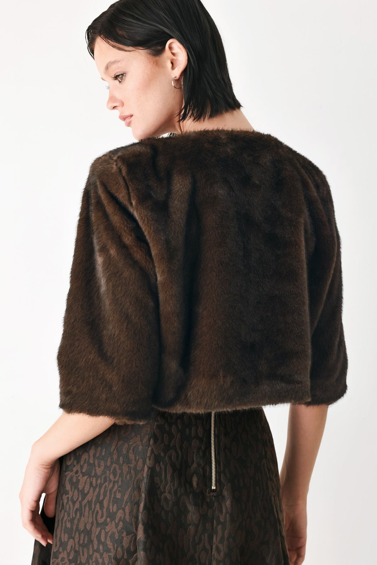 Cropped Faux Fur Jacket