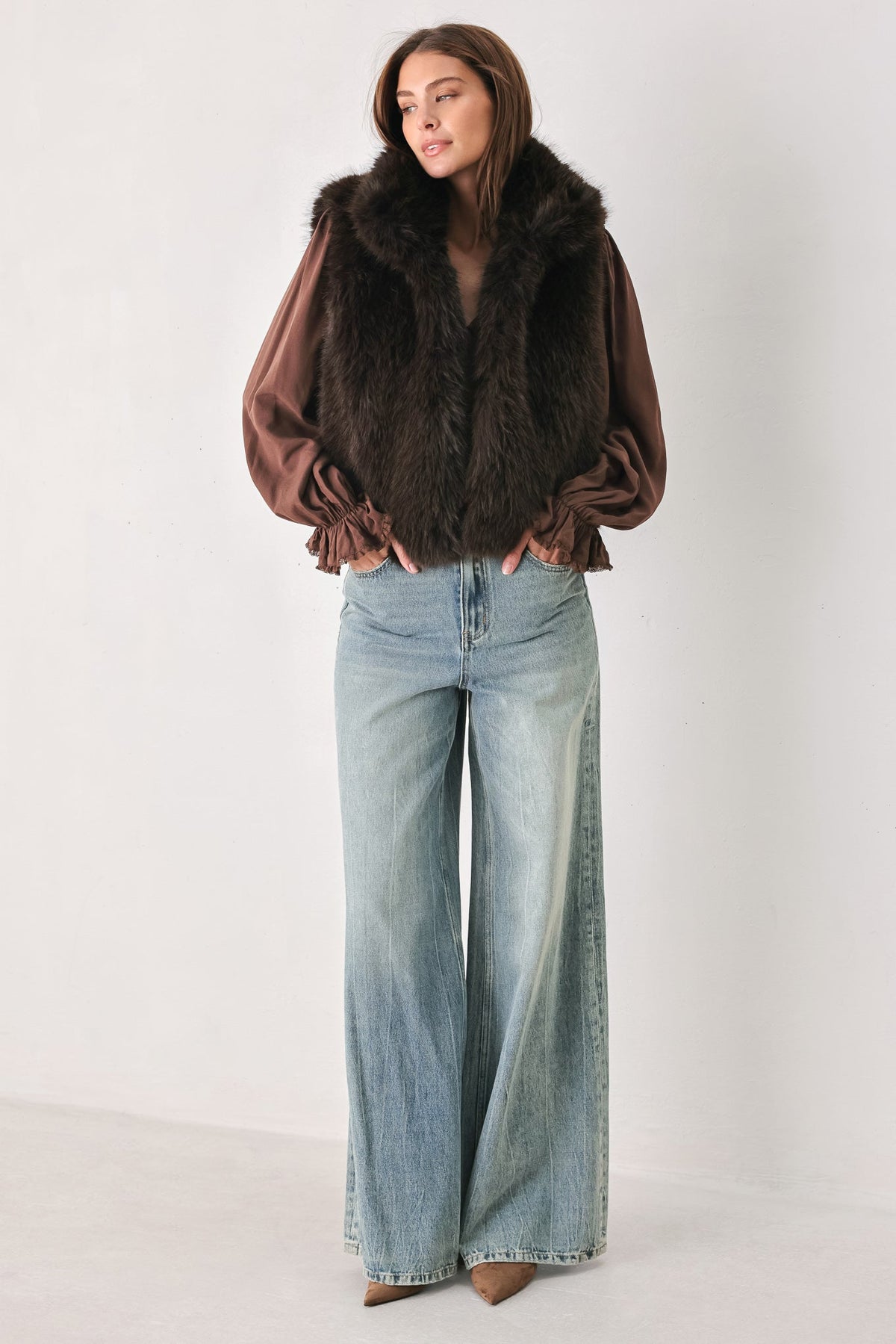 NEW - Cocoa Faux Fur Vest