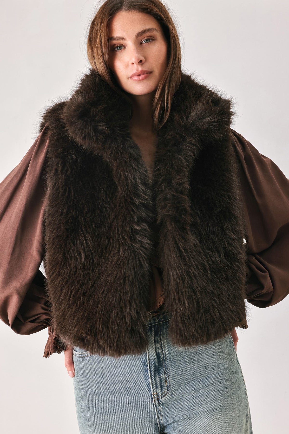 NEW - Cocoa Faux Fur Vest