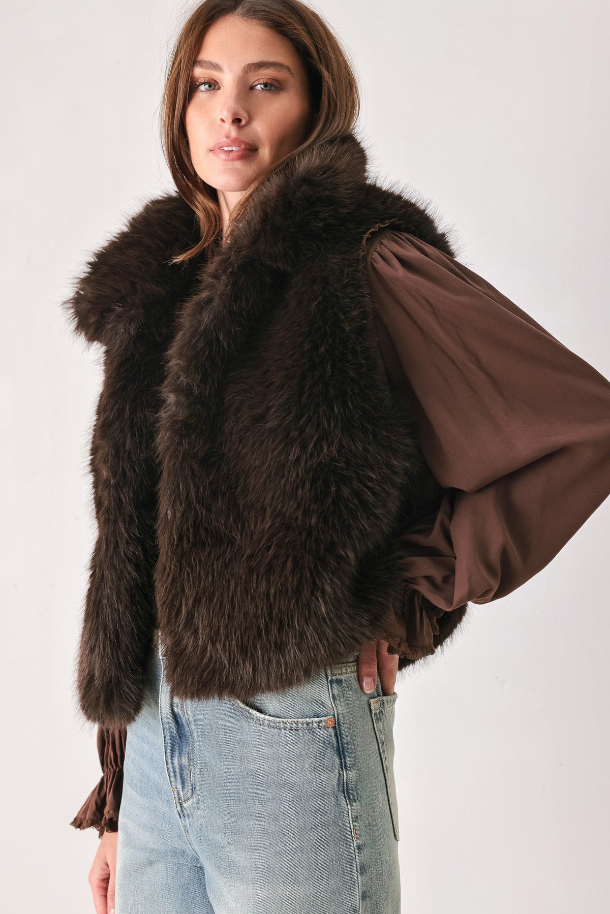 NEW - Cocoa Faux Fur Vest