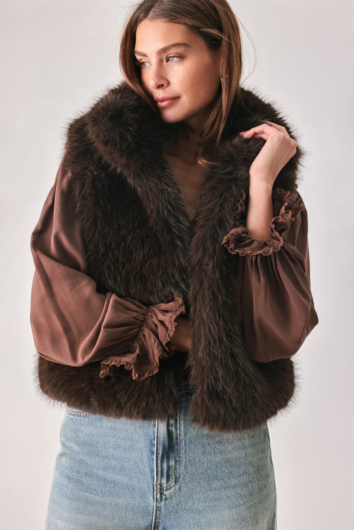NEW - Cocoa Faux Fur Vest