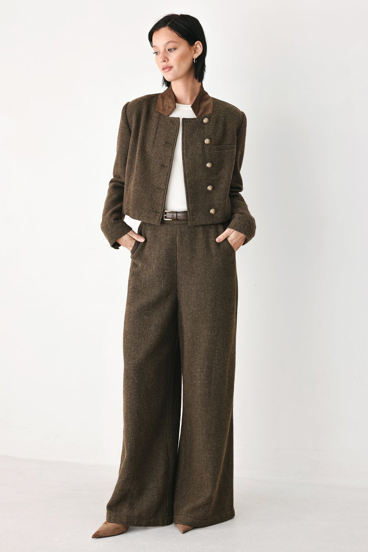 NEW - Houndstooth Crop Jacket