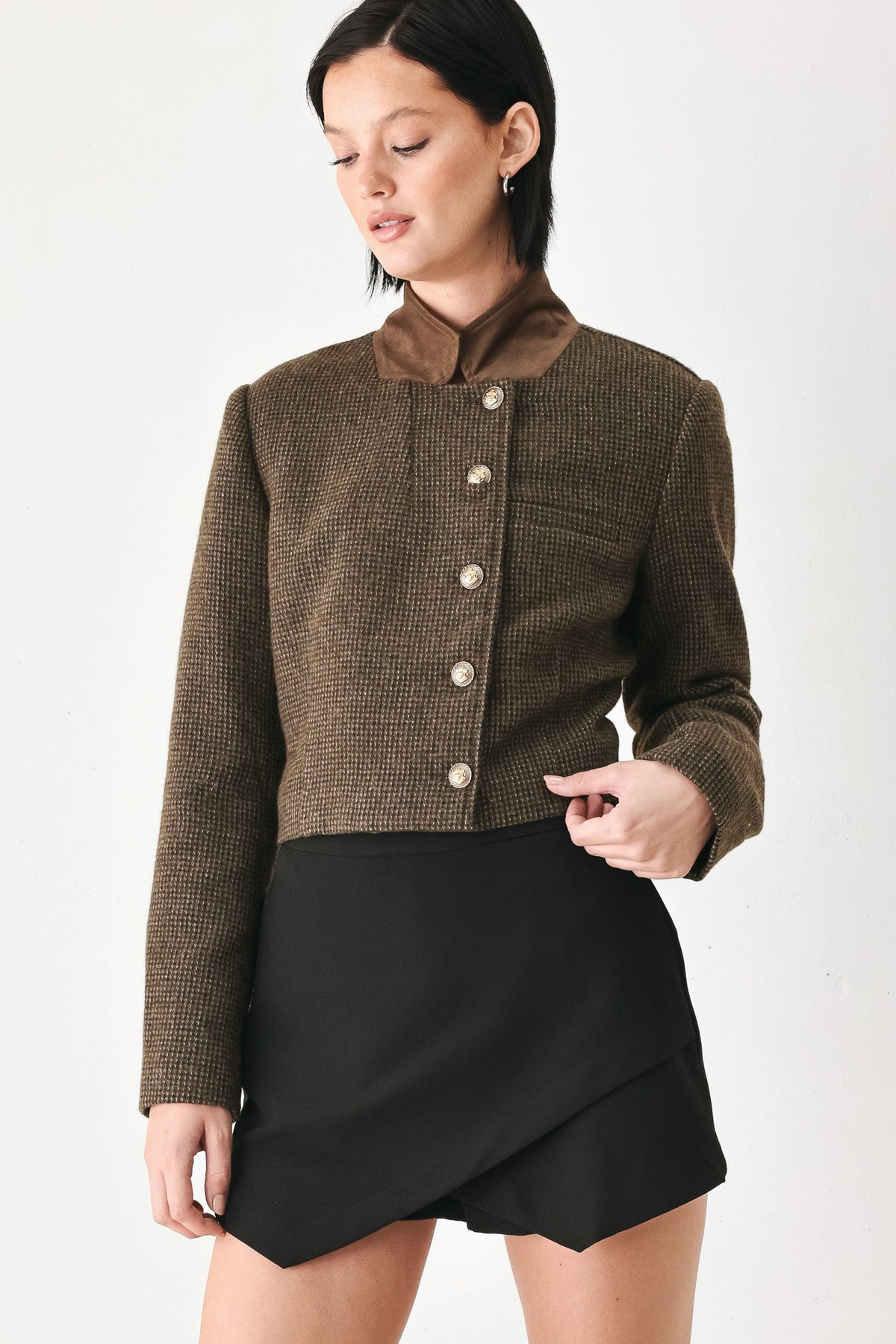NEW - Houndstooth Crop Jacket