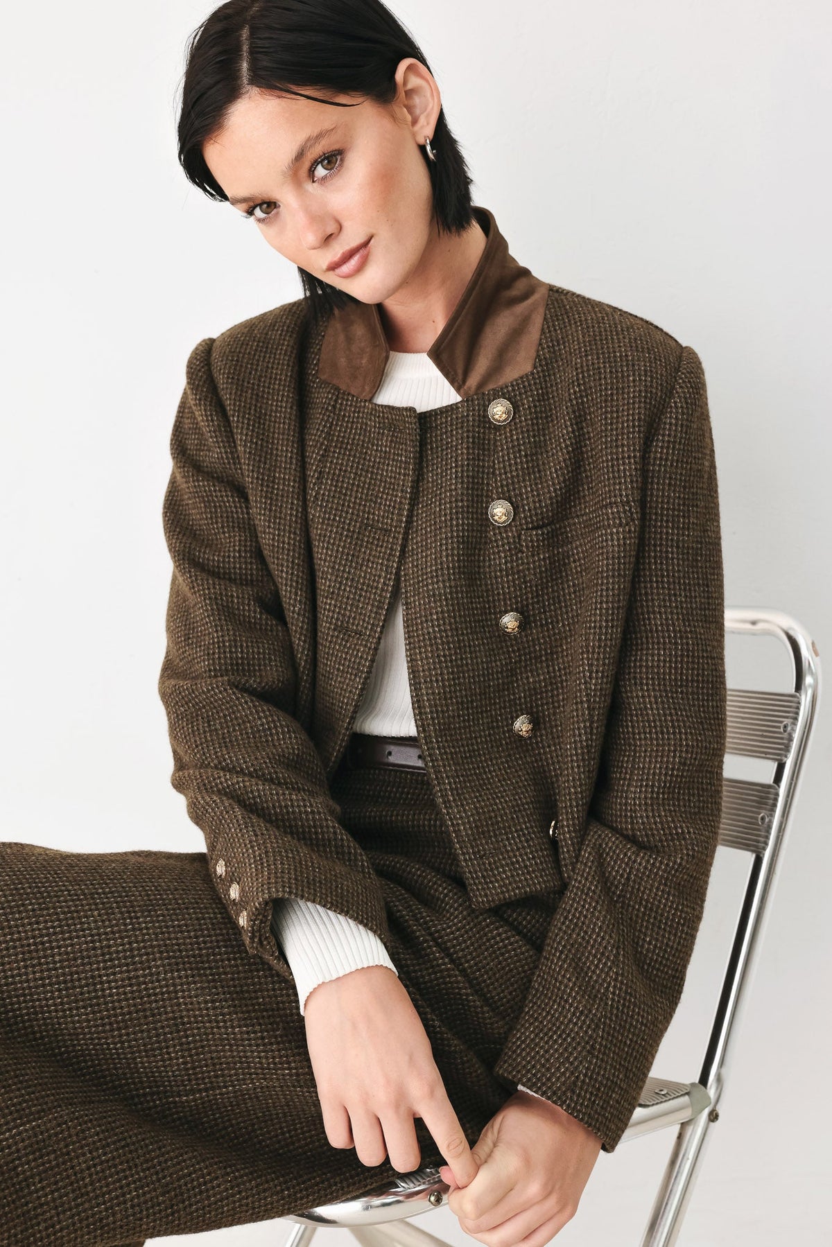 NEW - Houndstooth Crop Jacket