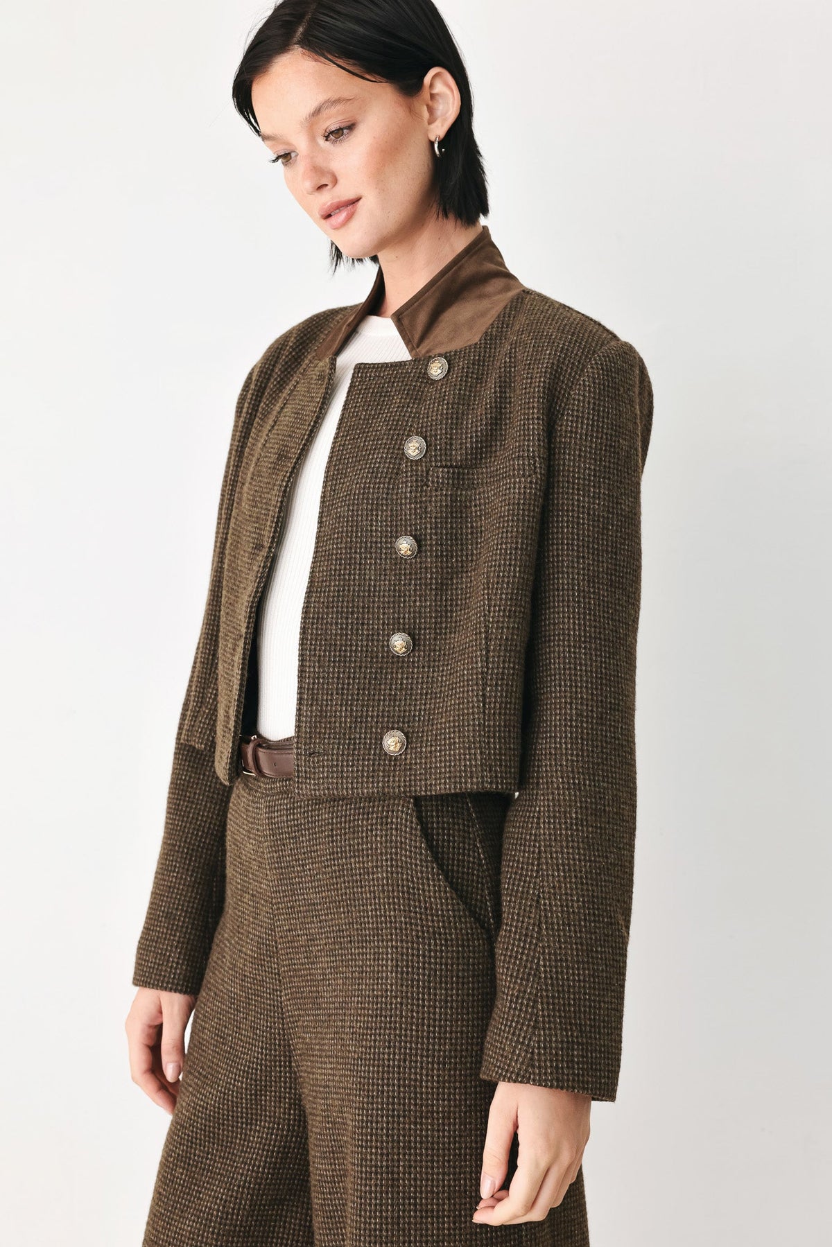 NEW - Houndstooth Crop Jacket