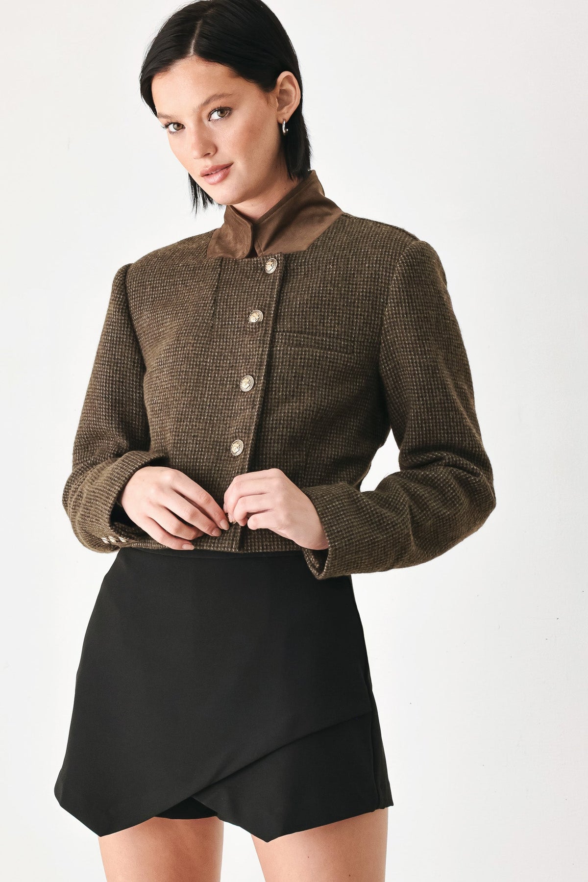 NEW - Houndstooth Crop Jacket