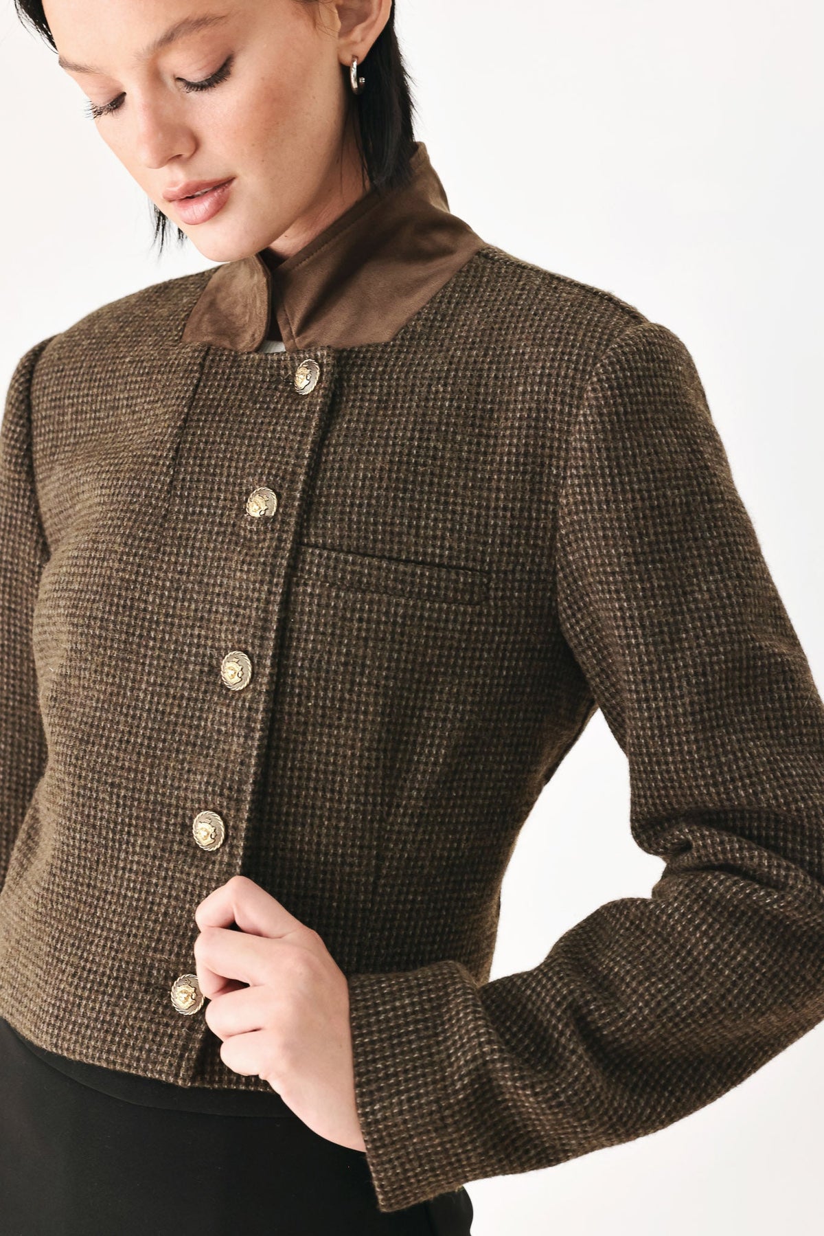 NEW - Houndstooth Crop Jacket