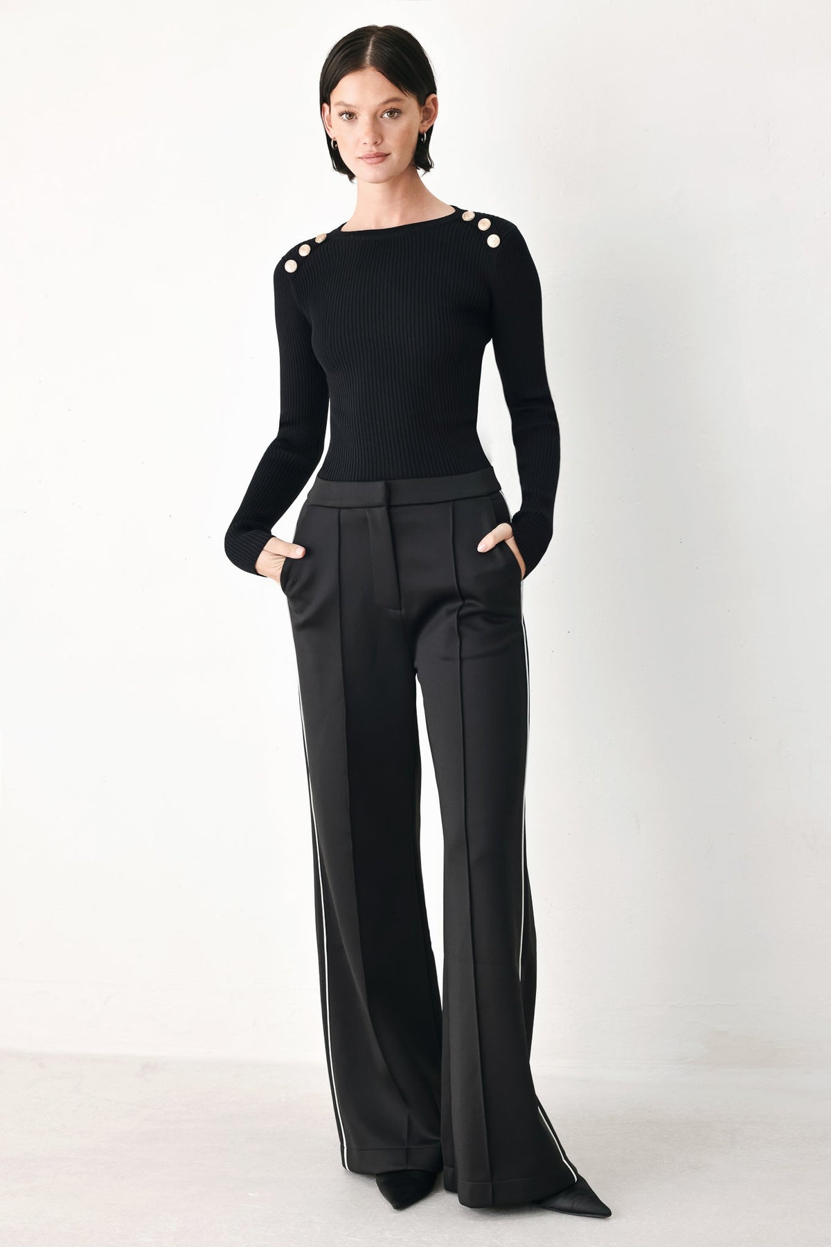 Side Stripe Stretch Pants