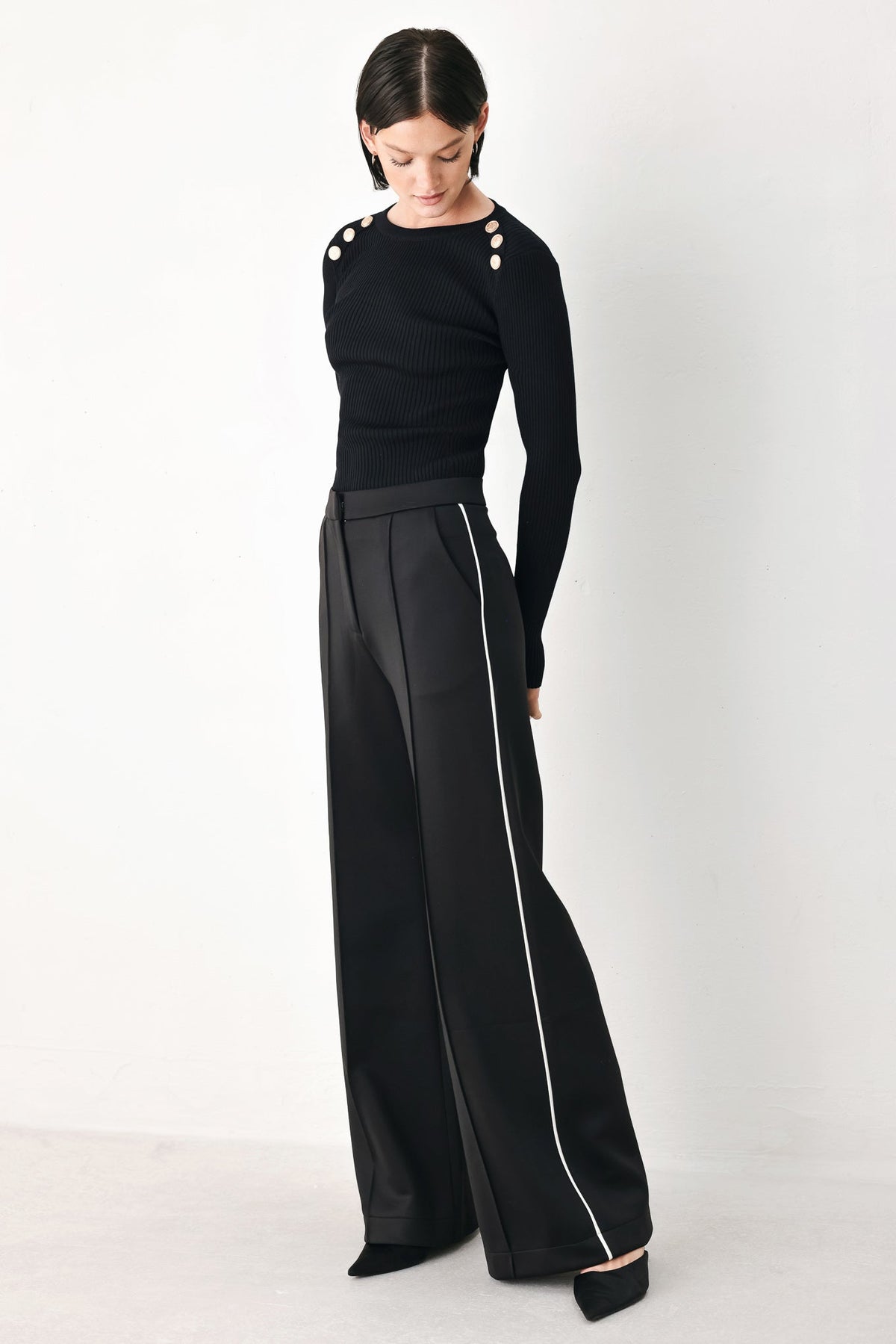 Side Stripe Stretch Pants