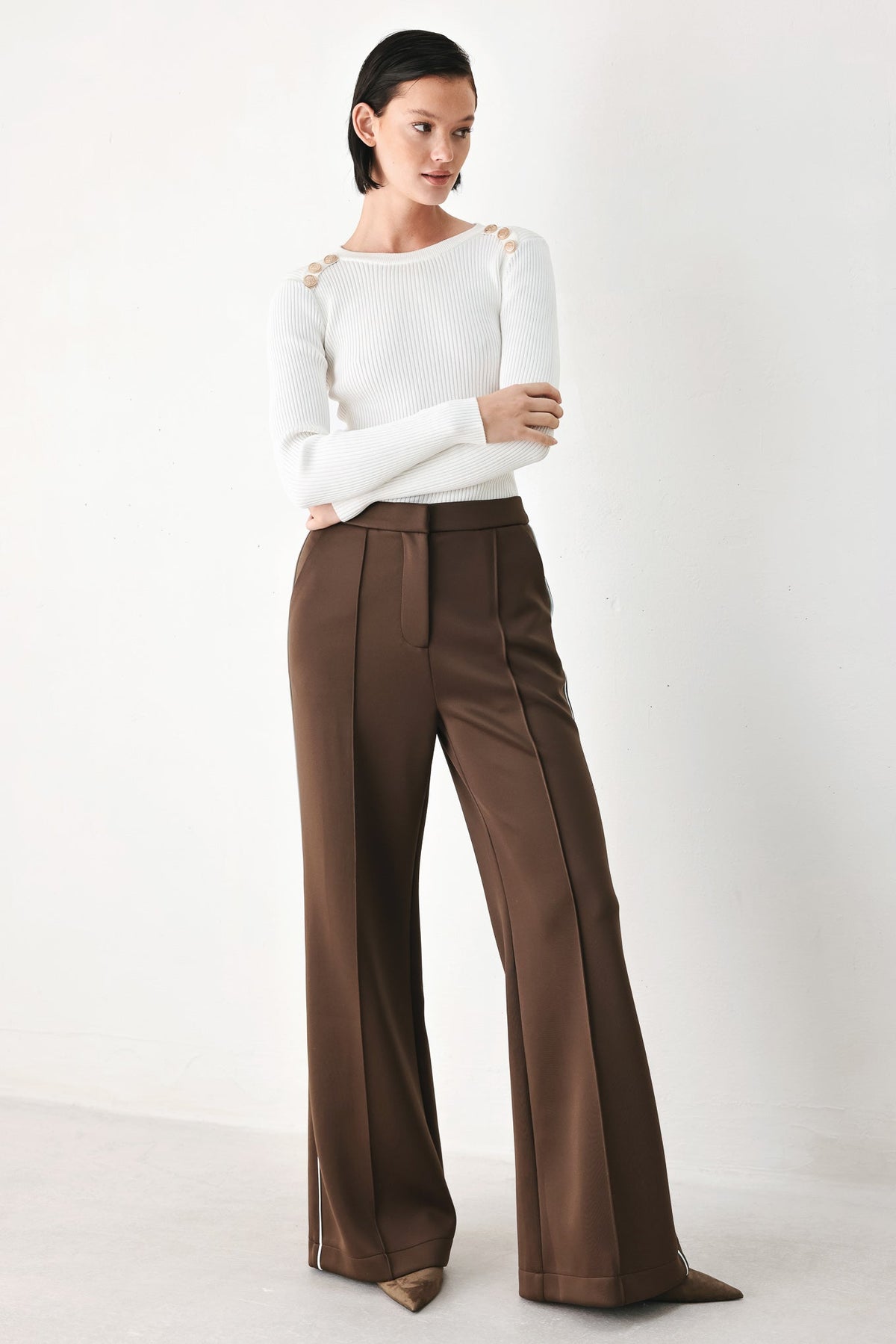 Side Stripe Stretch Pants
