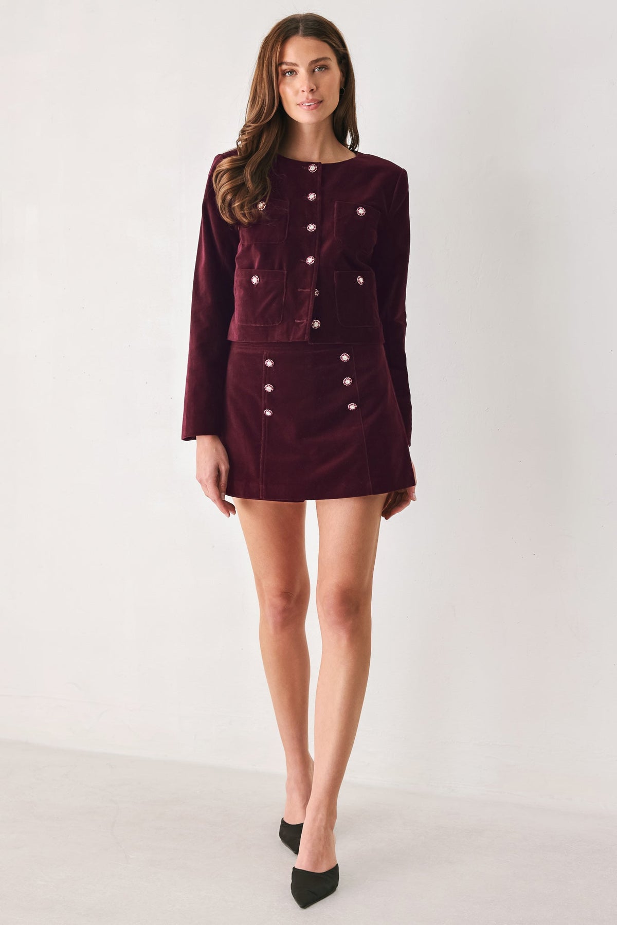 NEW - Velvet Button Skort