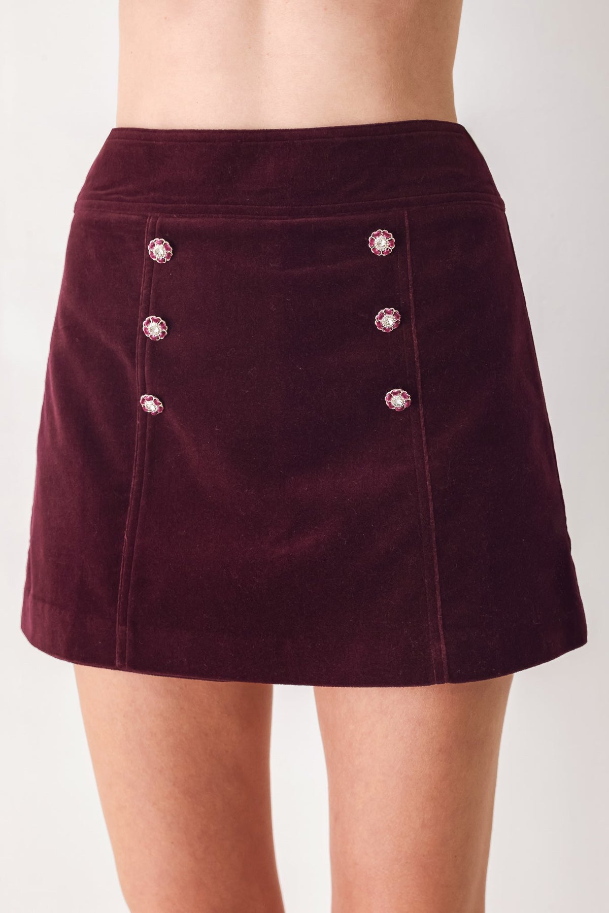 NEW - Velvet Button Skort