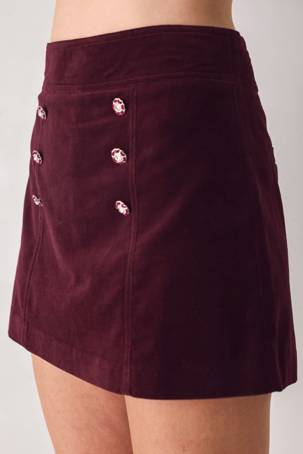 NEW - Velvet Button Skort