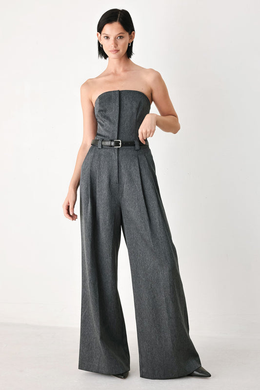 Strapless Belted Jumpsuit