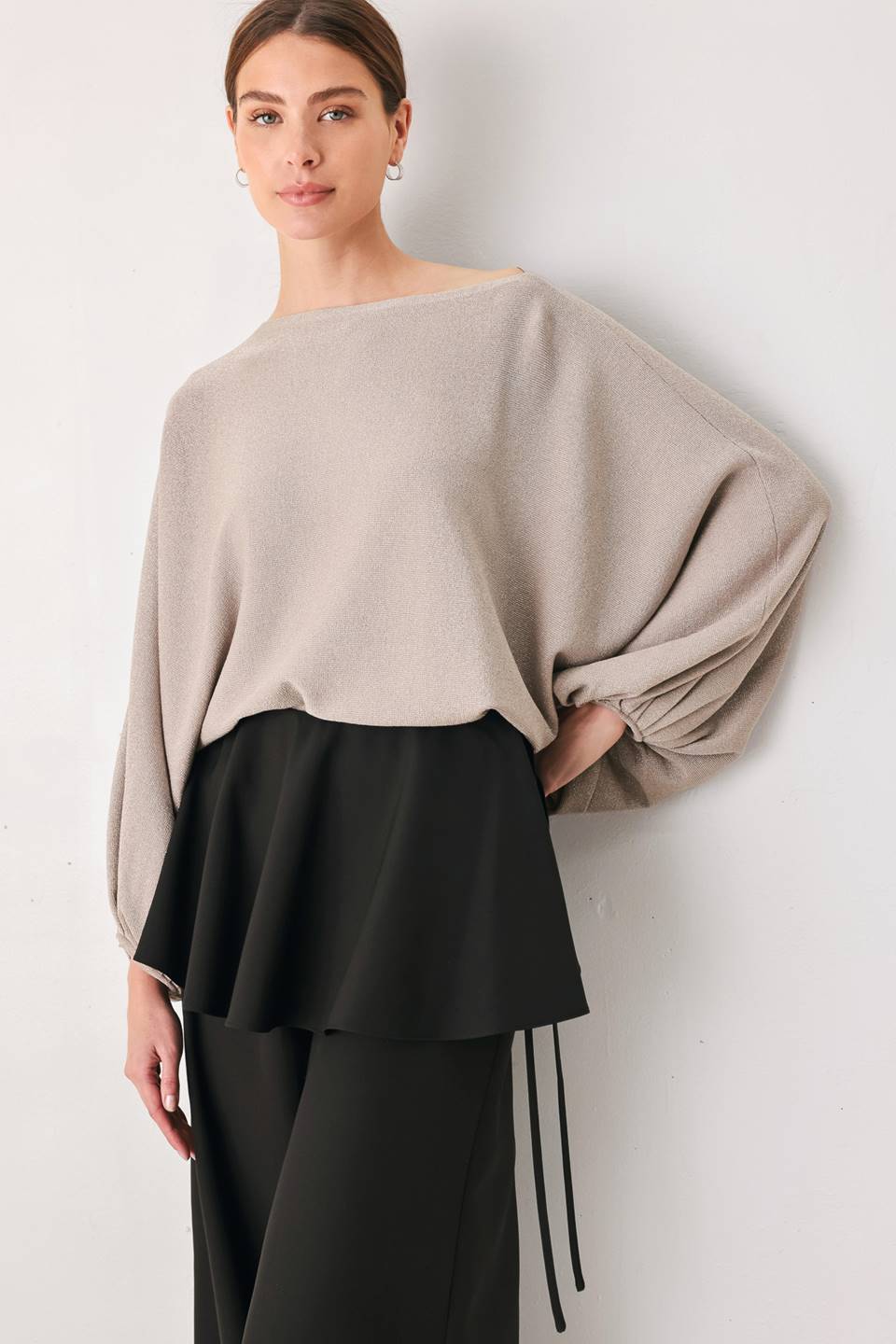 NEW - Metallic Batwing Top