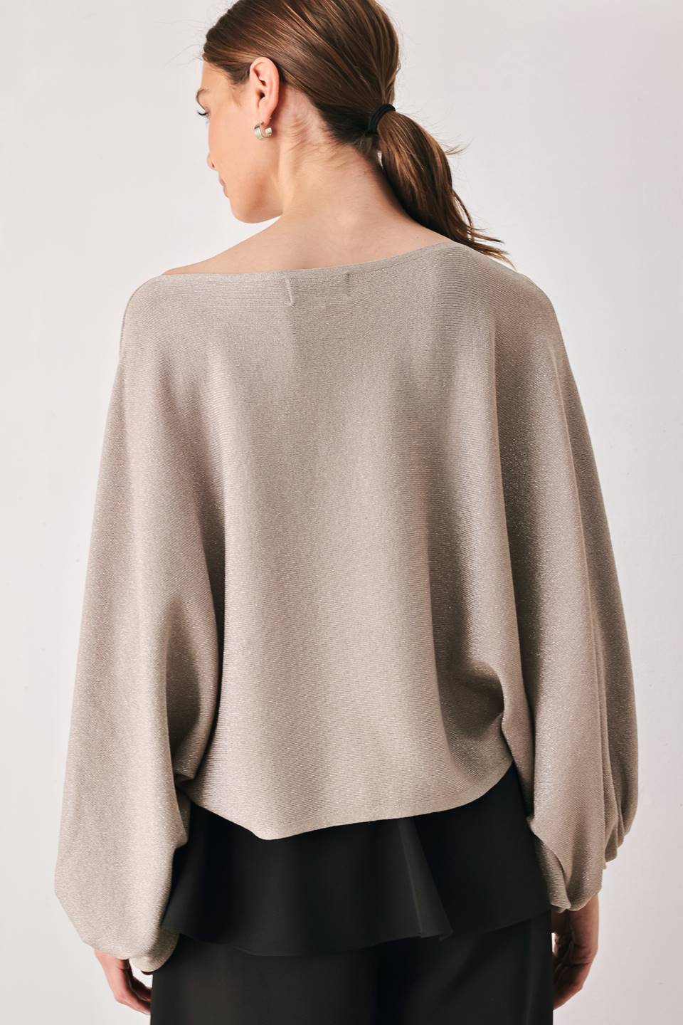 NEW - Metallic Batwing Top