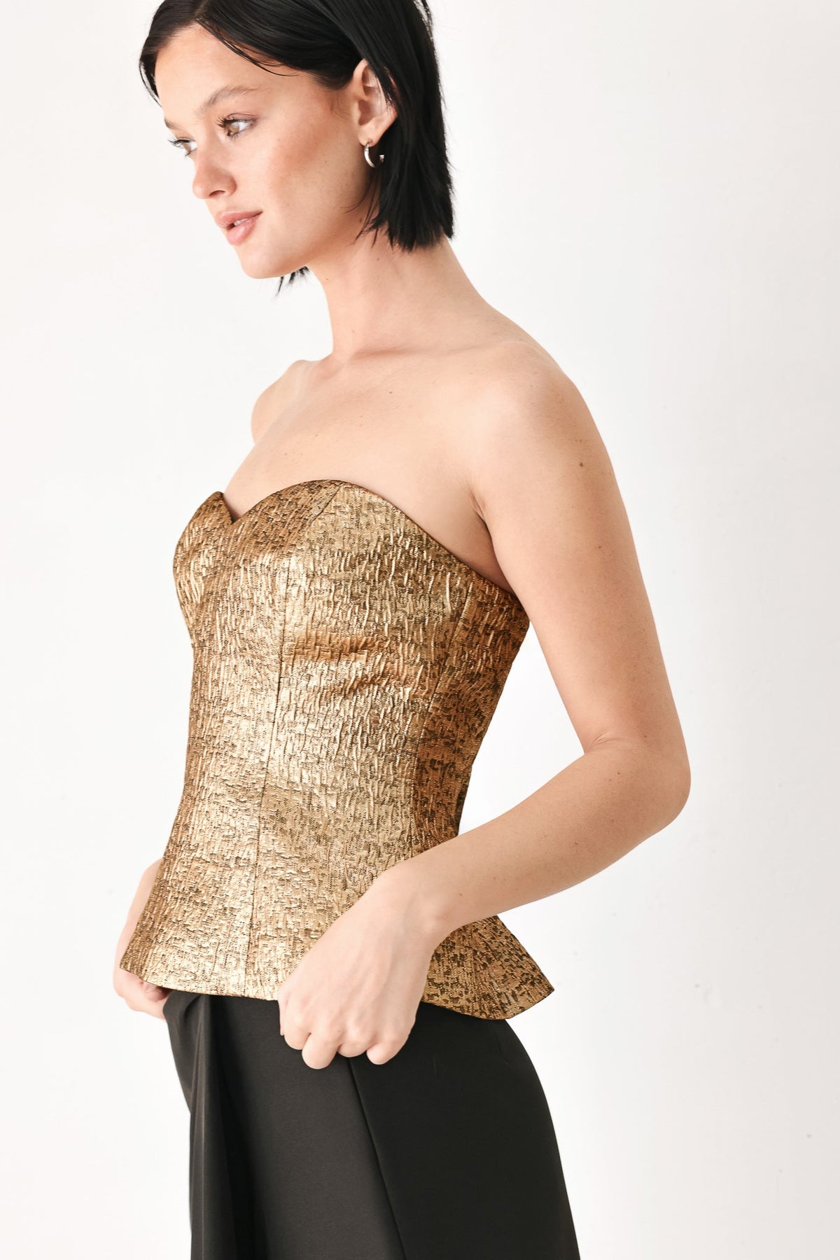NEW - Metallic Sweetheart Strapless Top