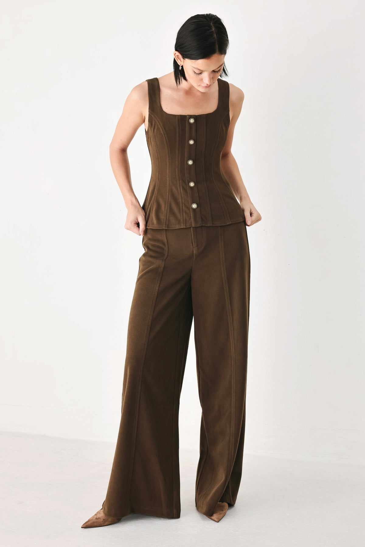 Brown Peplum Top