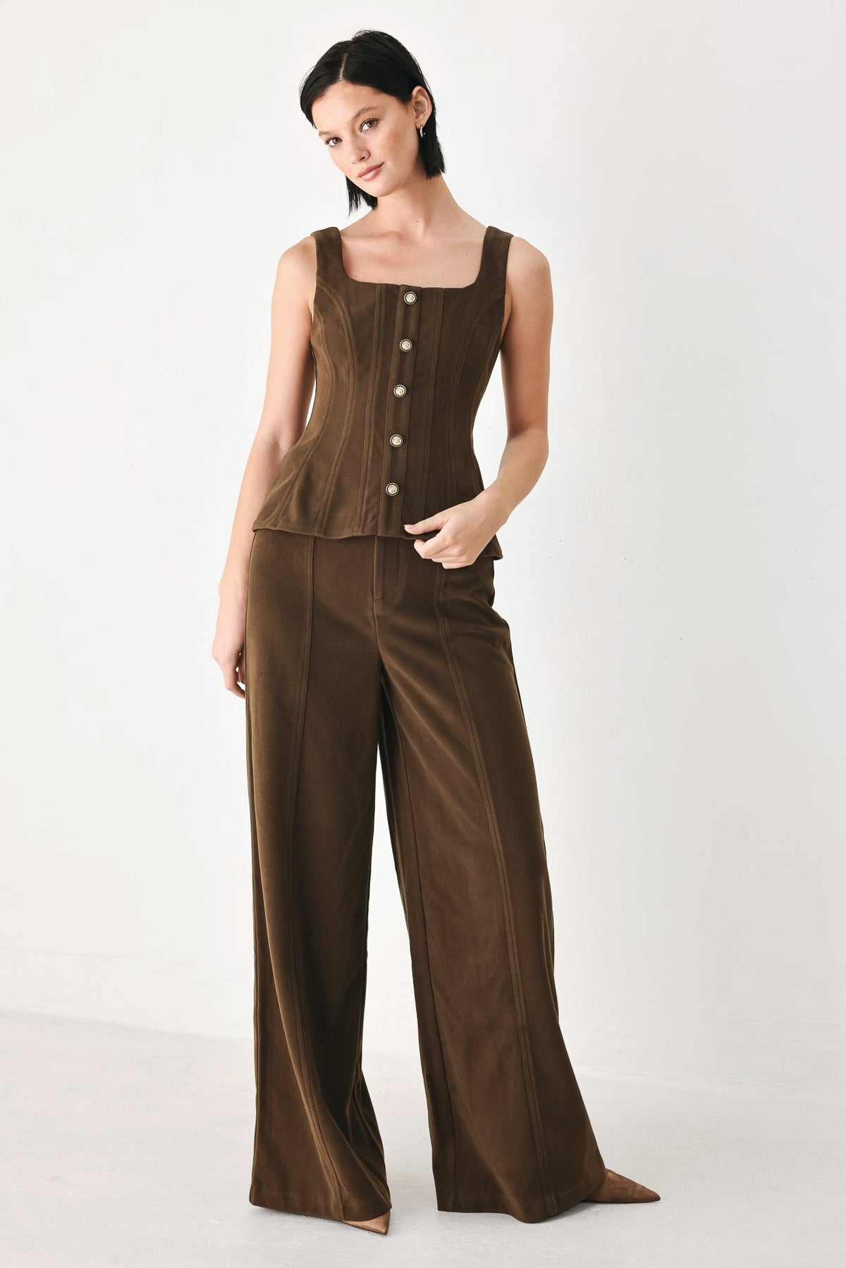 Brown Peplum Top