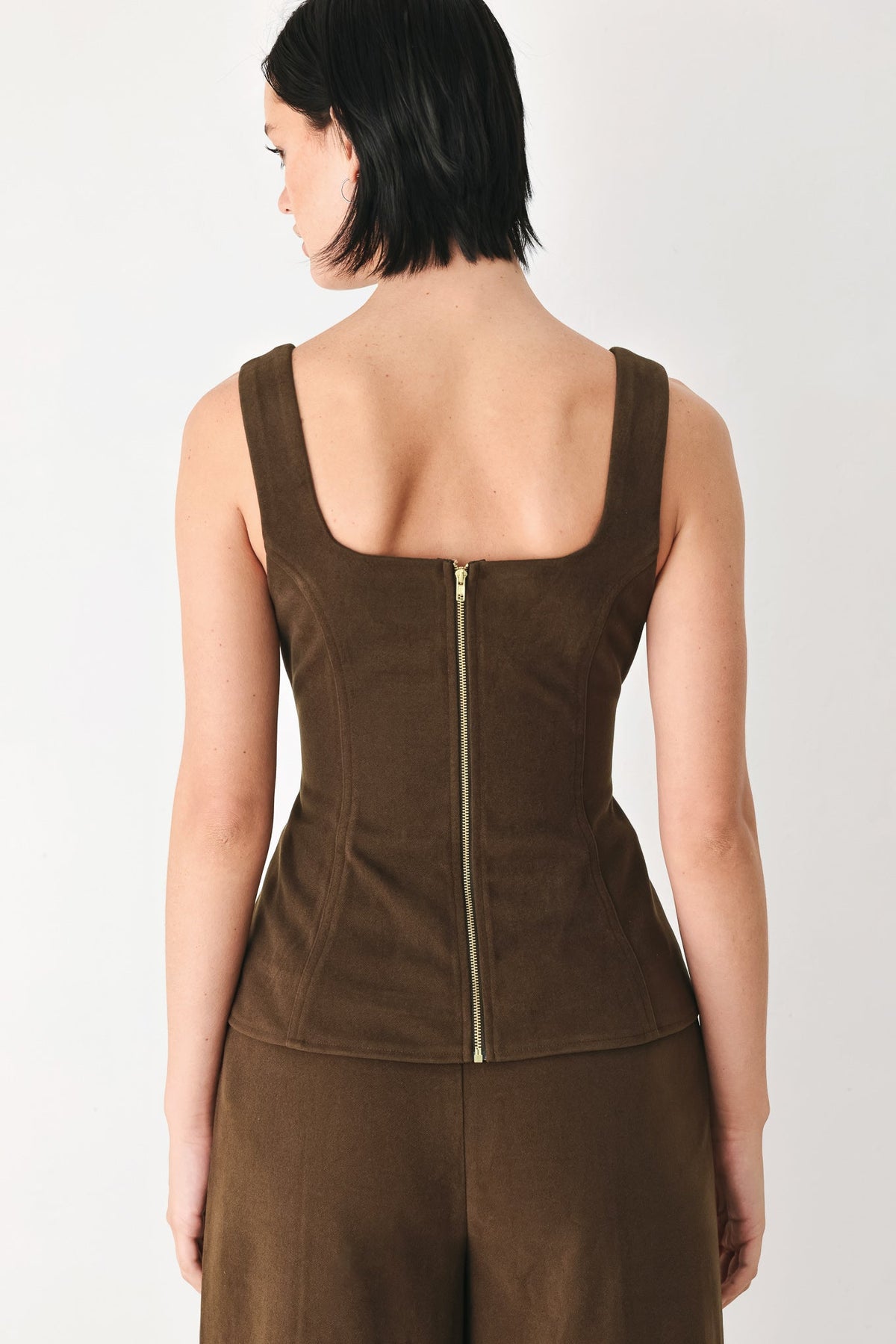 Brown Peplum Top