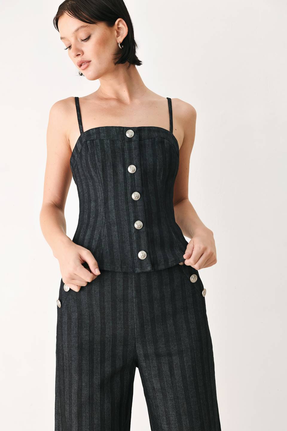 Graphite Spaghetti Strap Top