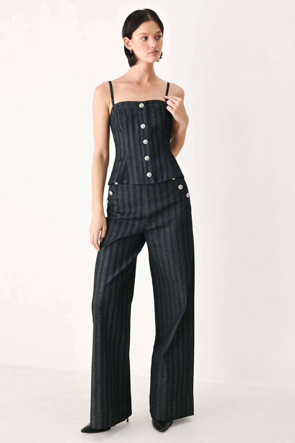 Graphite Spaghetti Strap Top