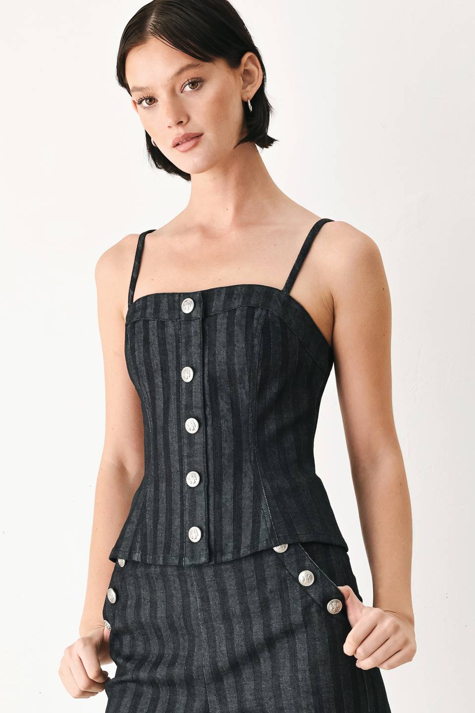 Graphite Spaghetti Strap Top