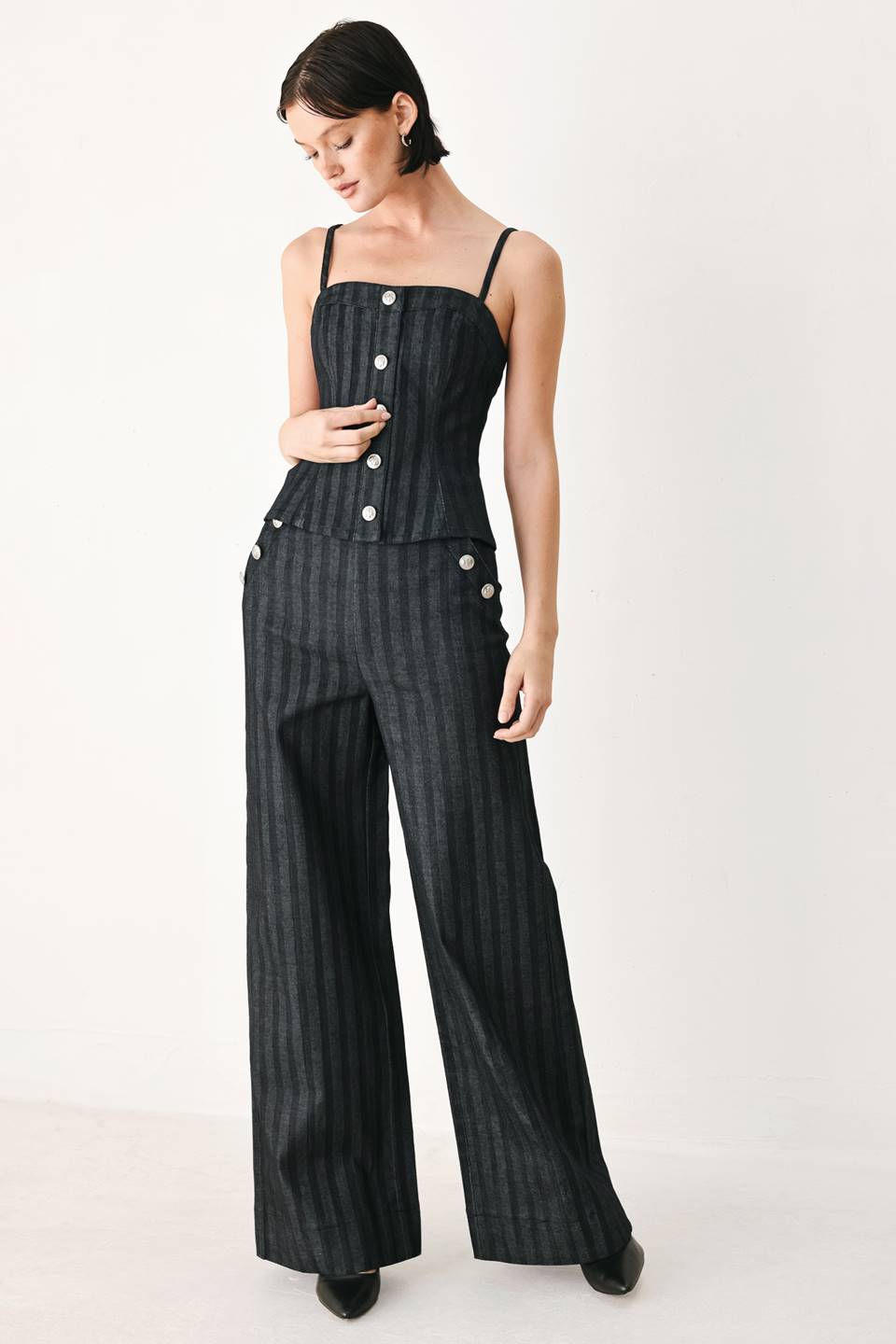 Graphite Spaghetti Strap Top