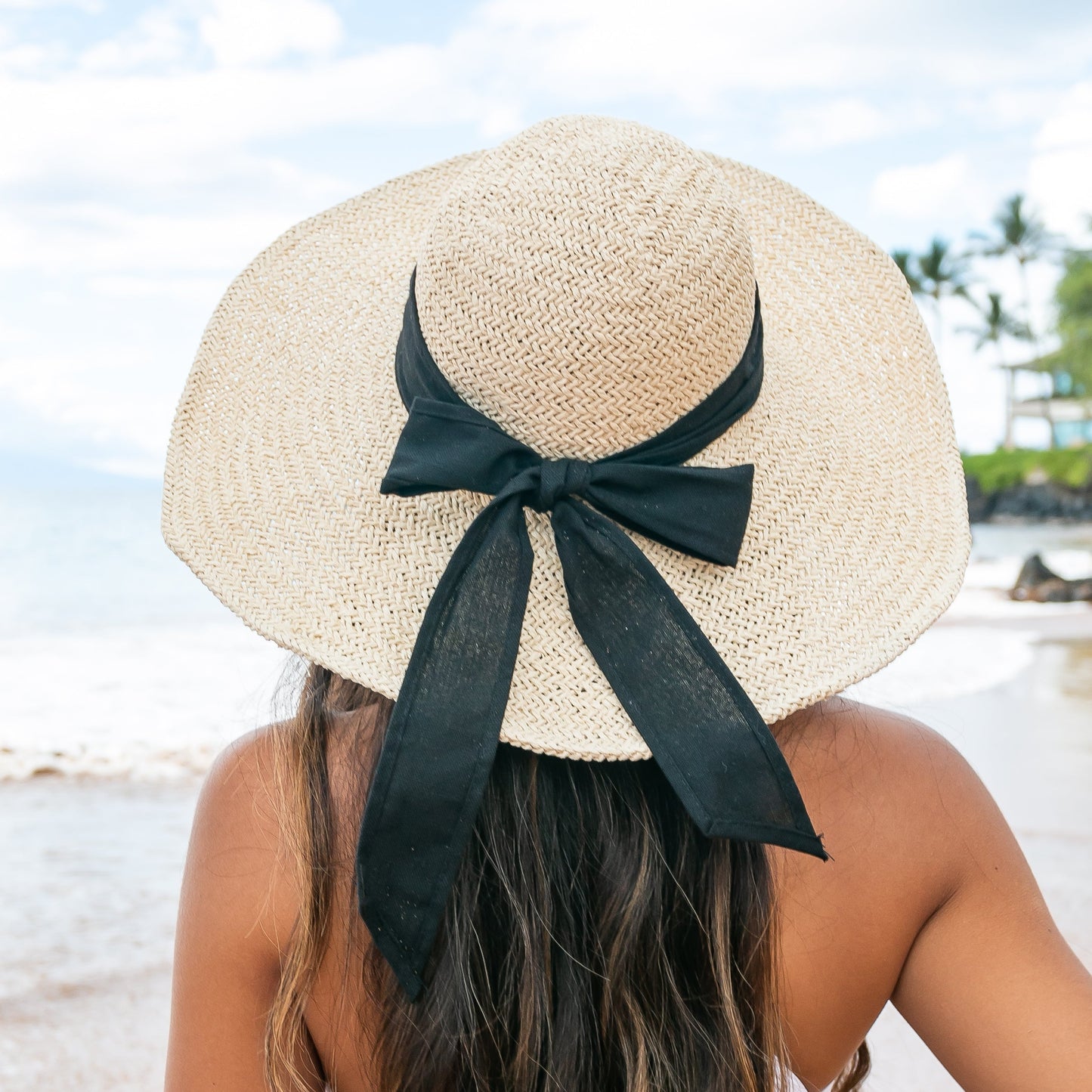 Foldable Peasant Sunhat in khaki and straw