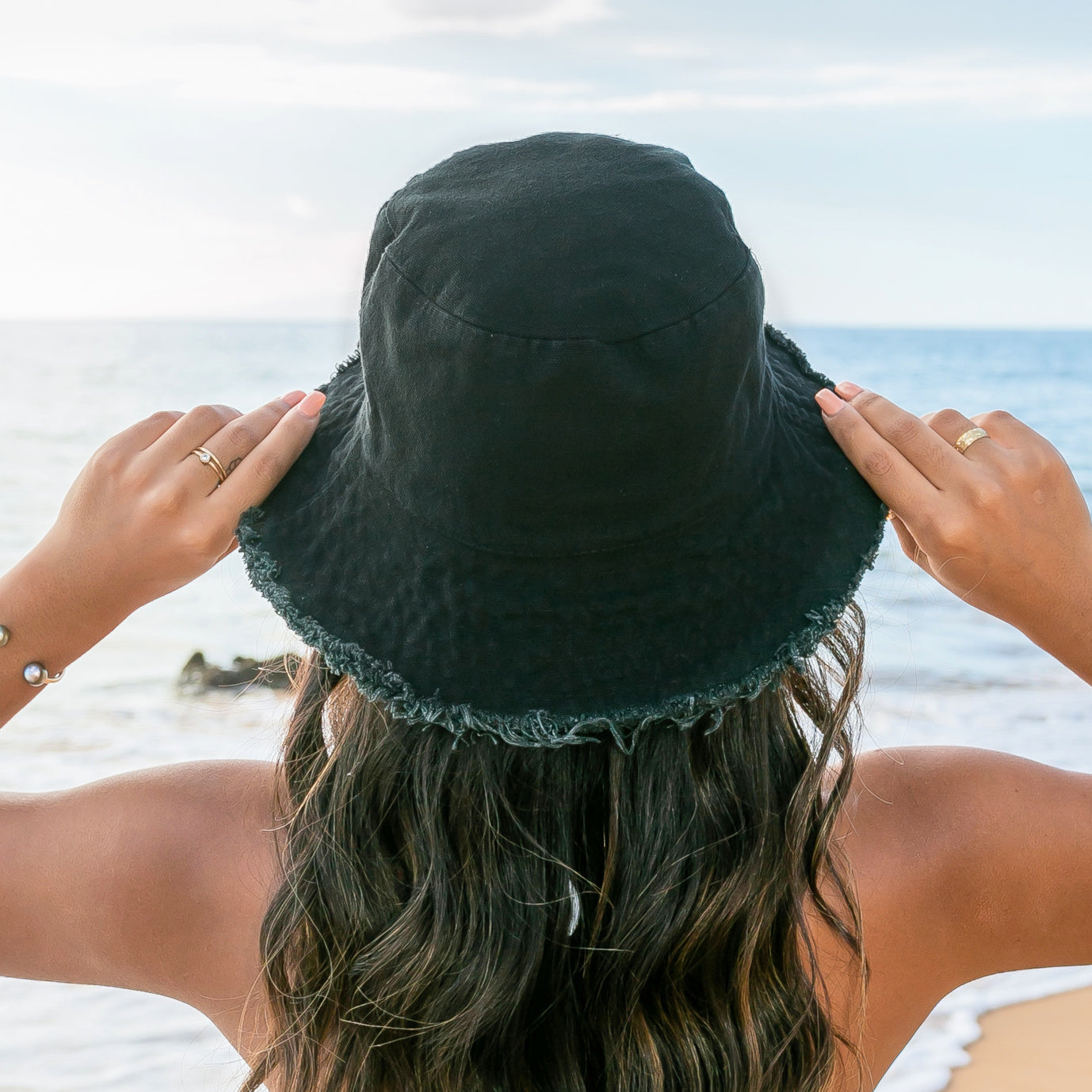Frayed Edge Canvas Bucket Hat in multiple colors