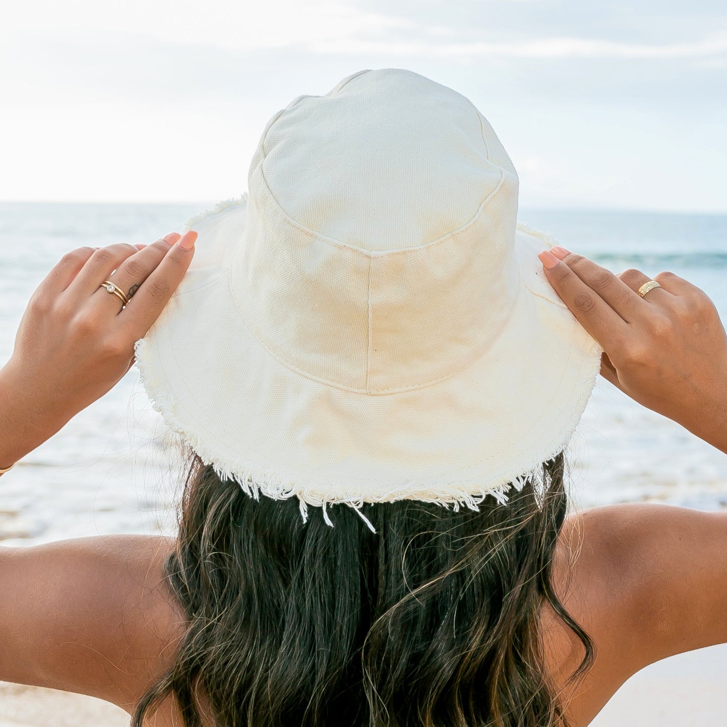 Frayed Edge Canvas Bucket Hat in multiple colors
