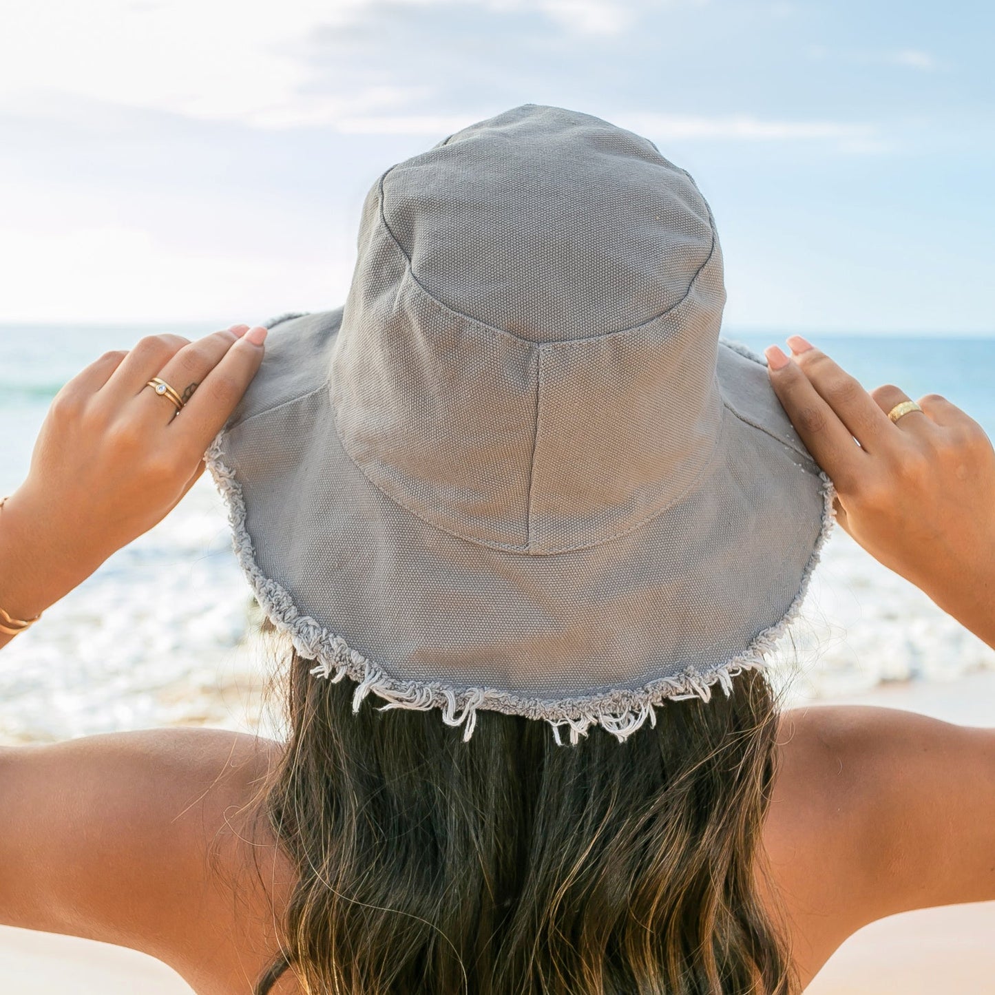 Frayed Edge Canvas Bucket Hat in multiple colors