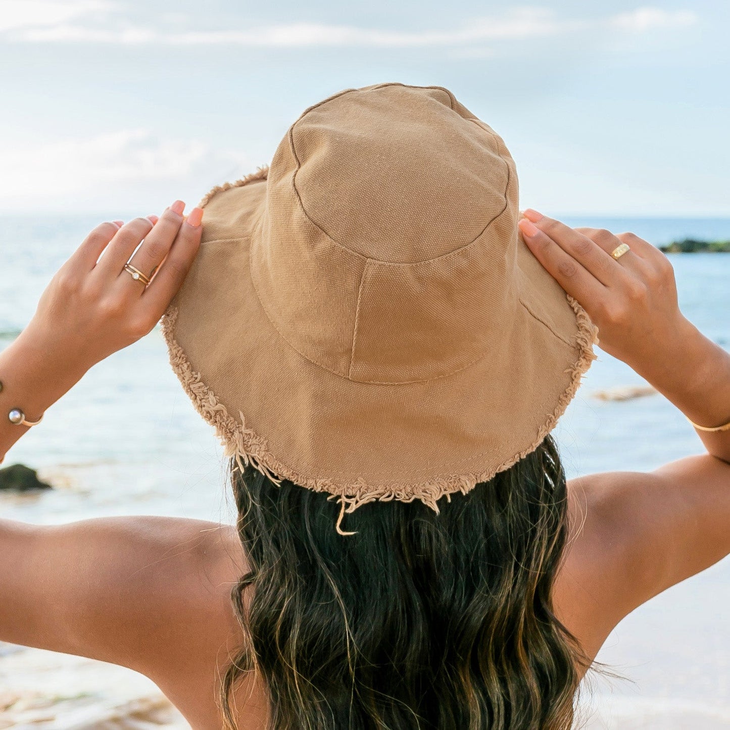 Frayed Edge Canvas Bucket Hat in multiple colors