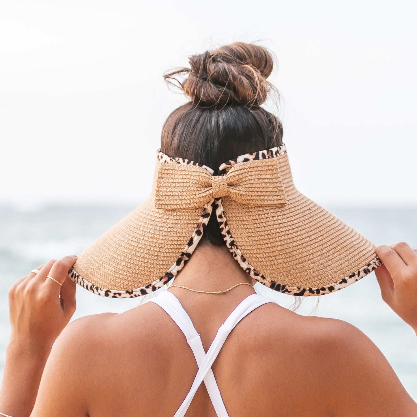 Foldable Leopard Trim Visors in multiple colors