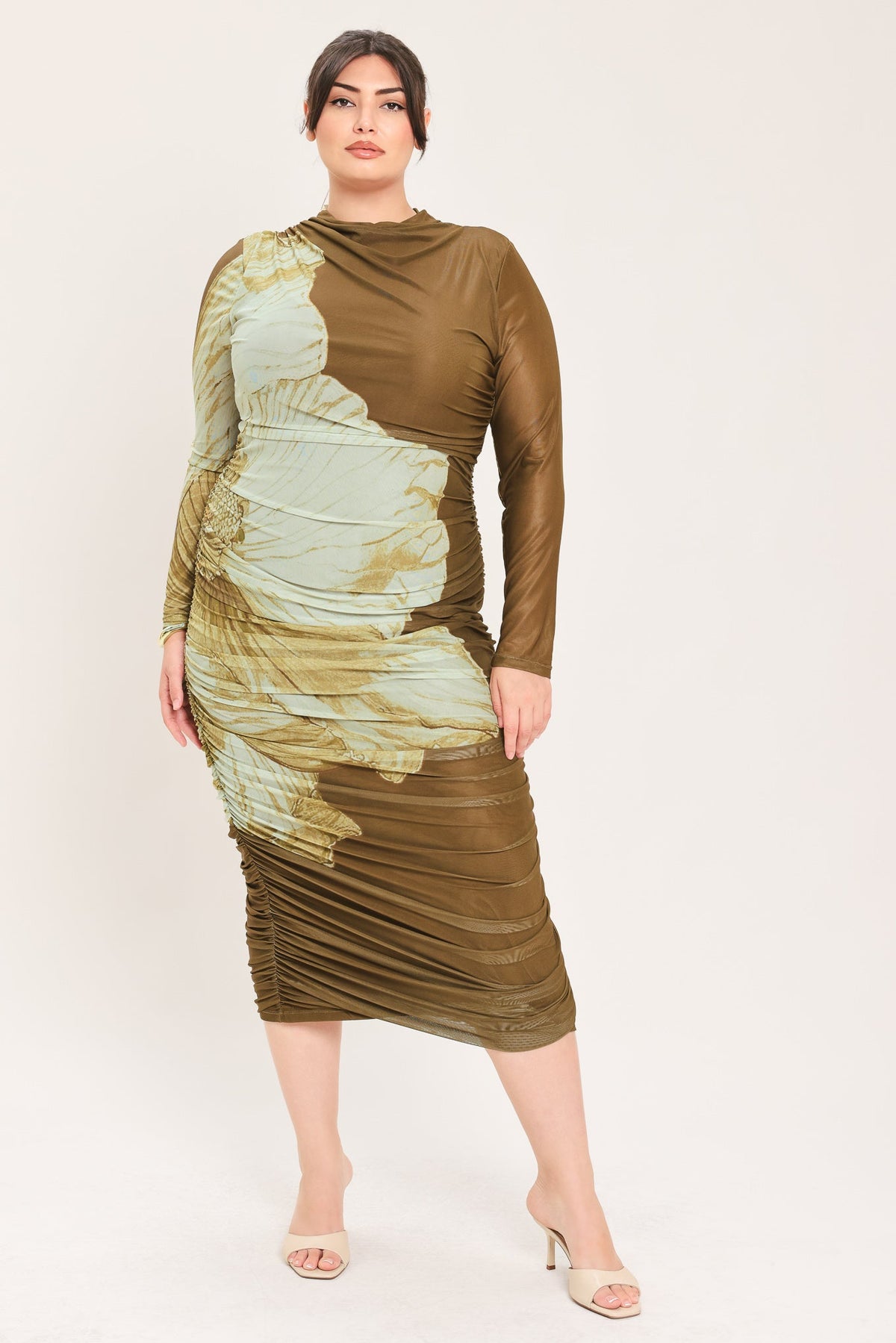 NEW - Contour Mesh Midi Dress