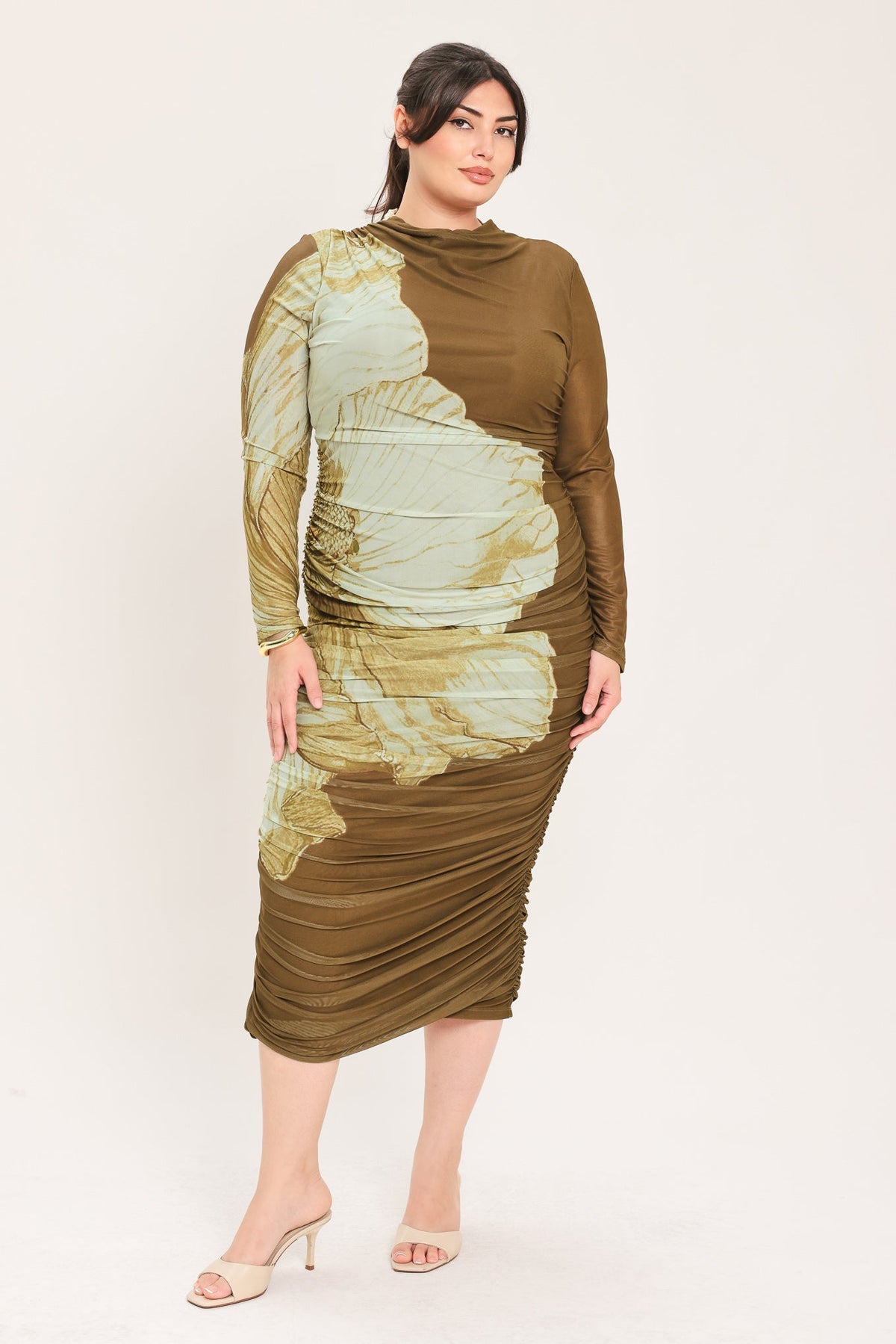 NEW - Contour Mesh Midi Dress