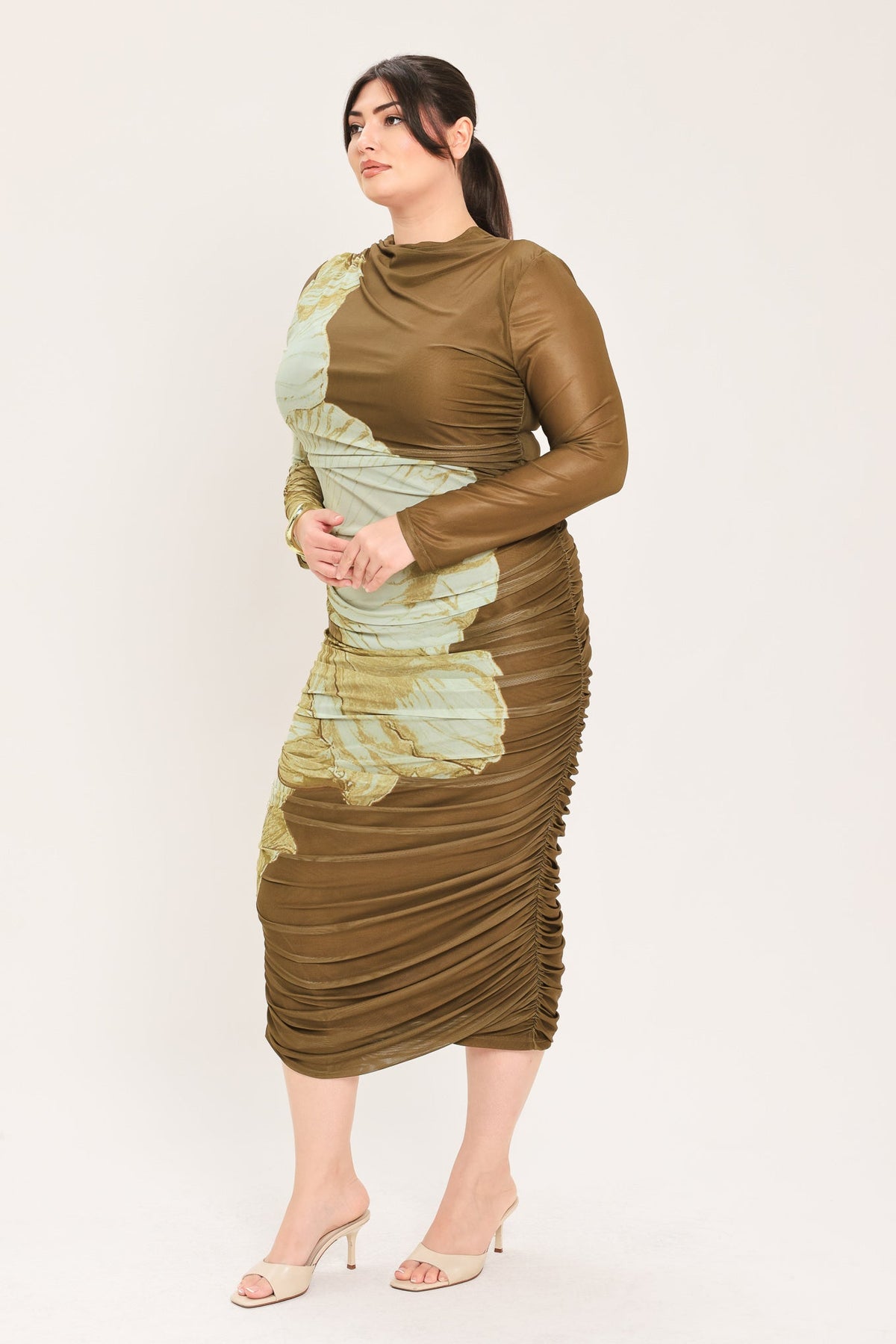 NEW - Contour Mesh Midi Dress