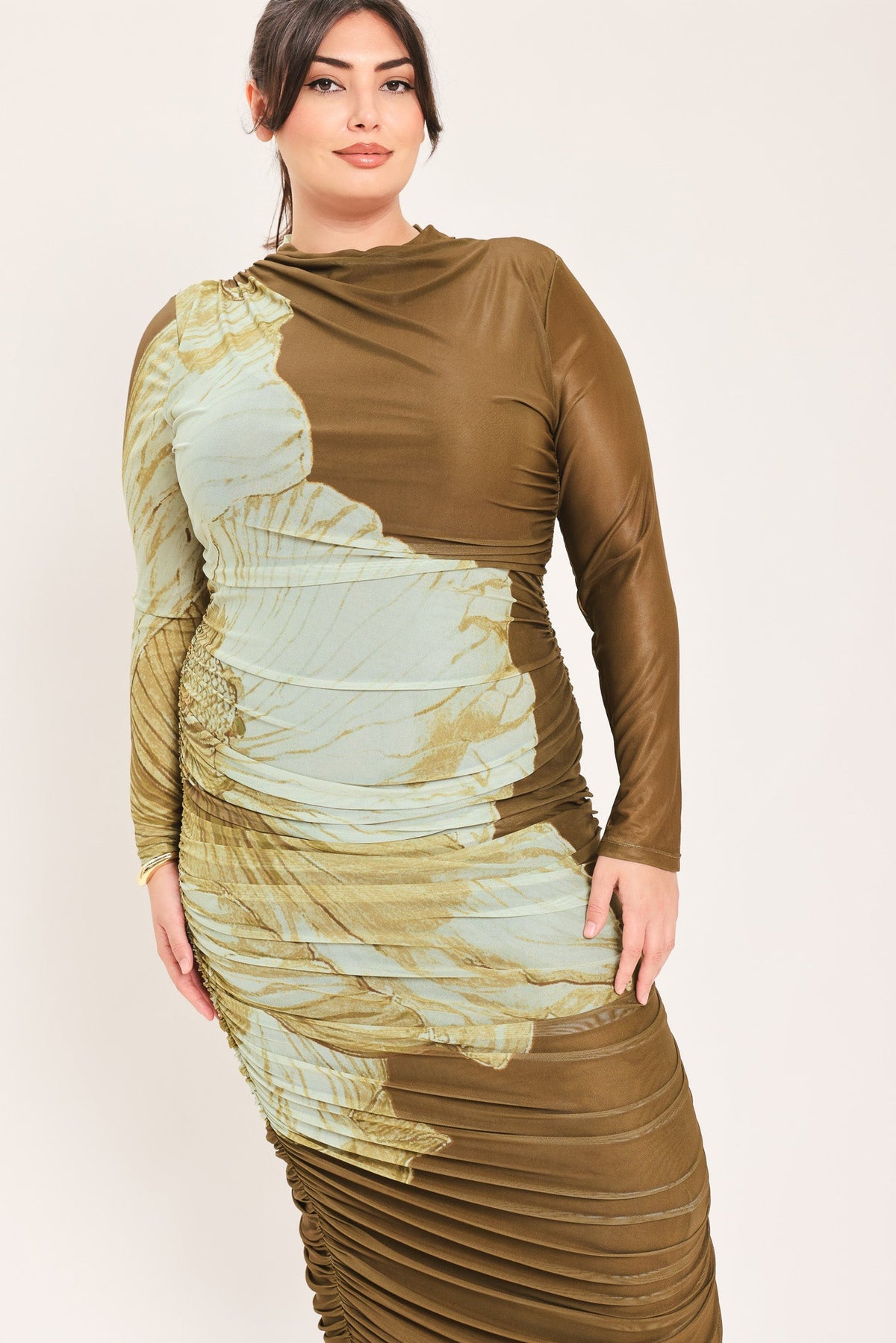 NEW - Contour Mesh Midi Dress