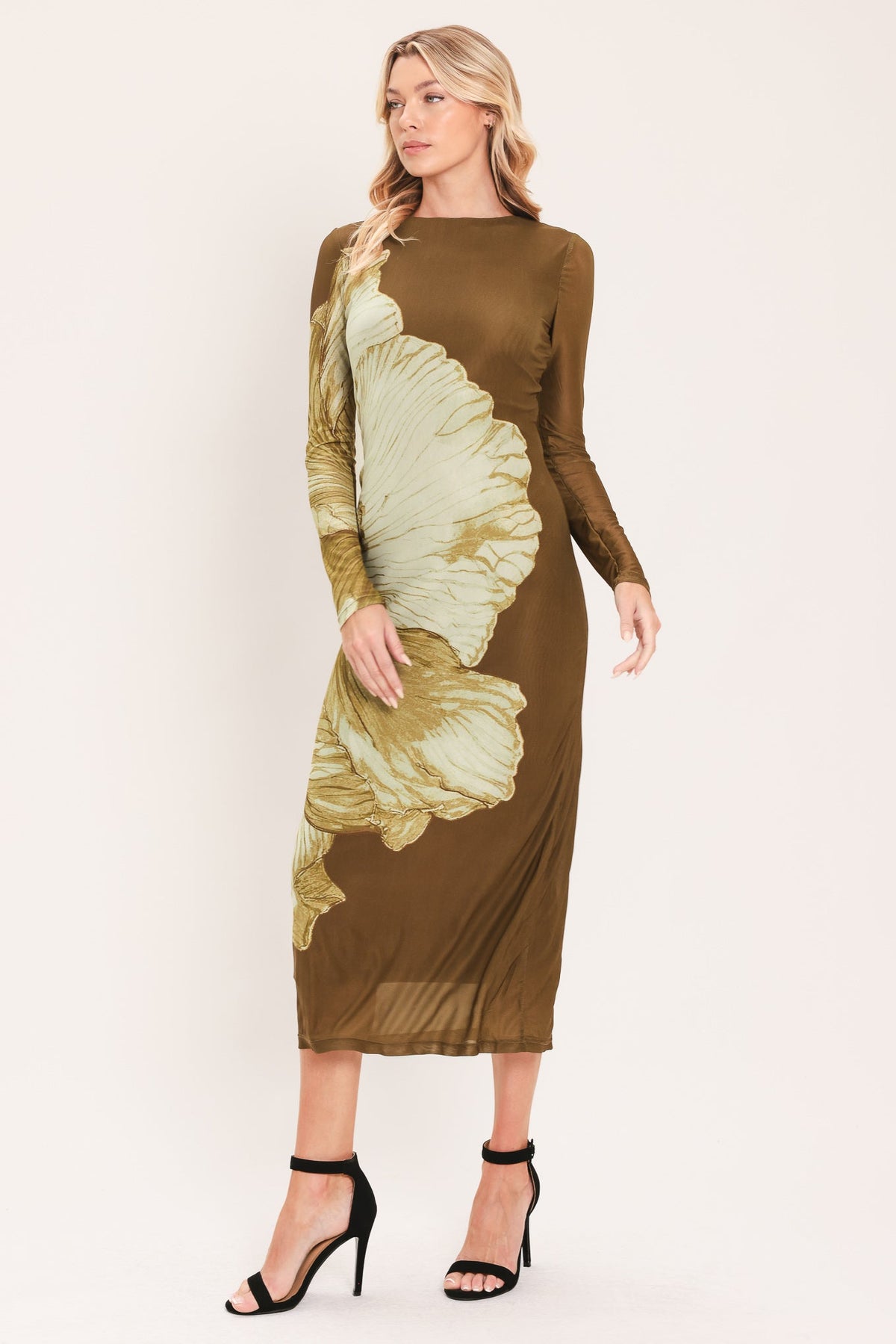 NEW - Contour Mesh Midi Dress