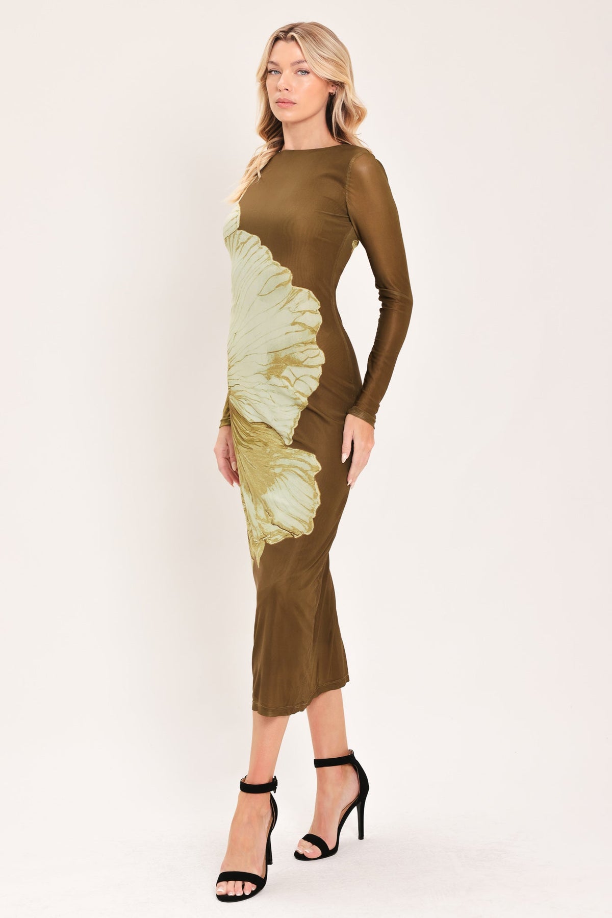 NEW - Contour Mesh Midi Dress