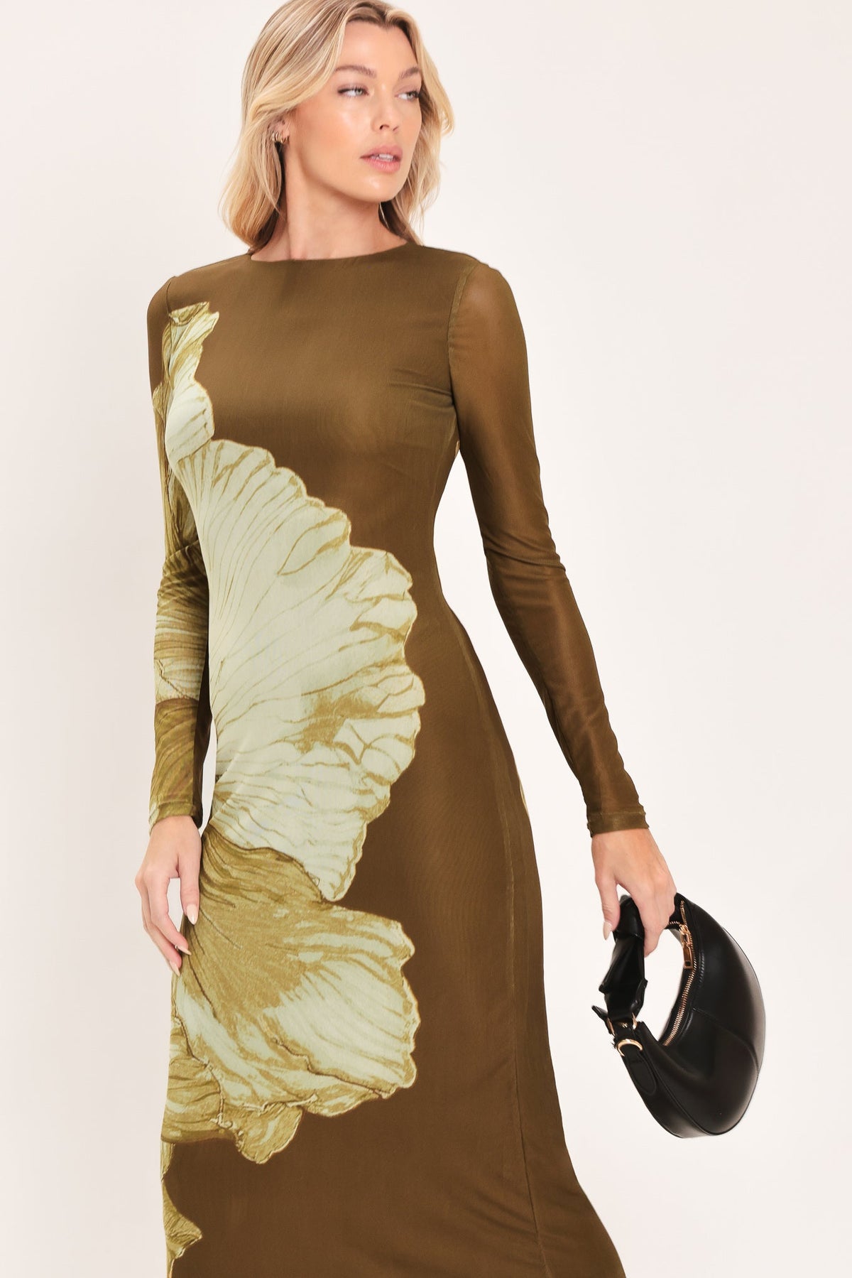 NEW - Contour Mesh Midi Dress